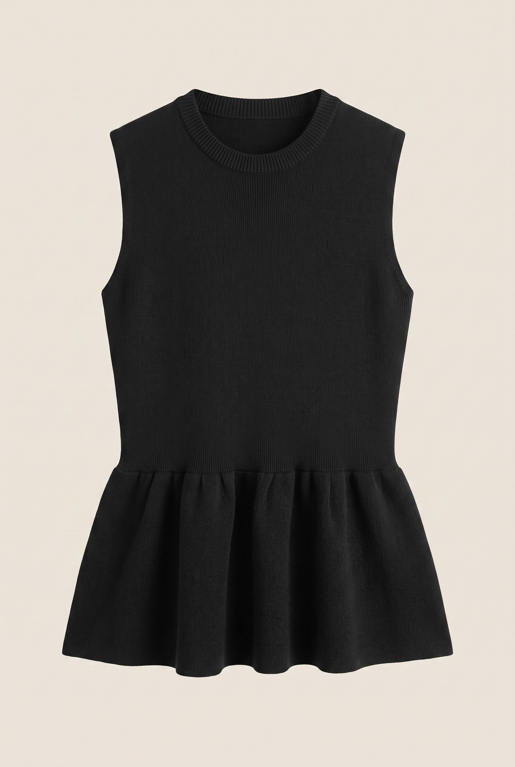 Blusa Tricot Power Peplum Preto