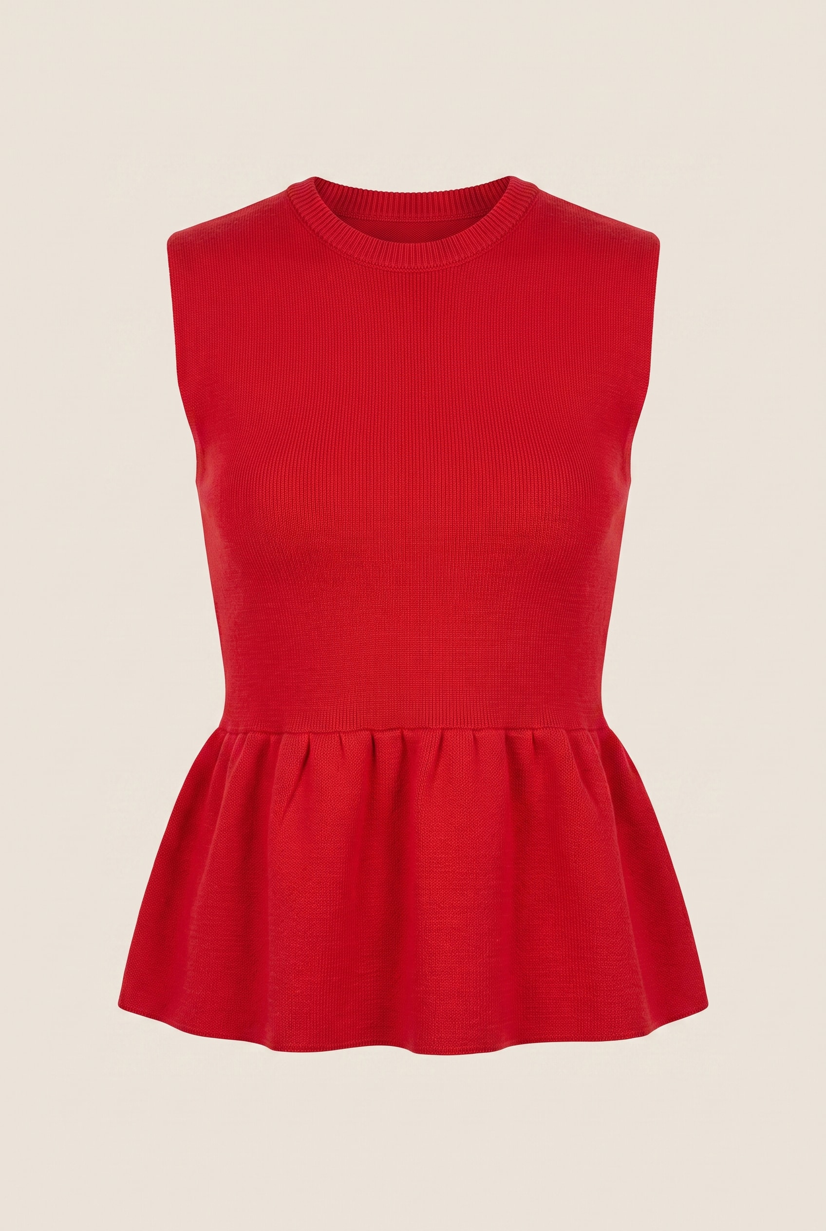 Blusa Tricot Power Peplum Vermelho