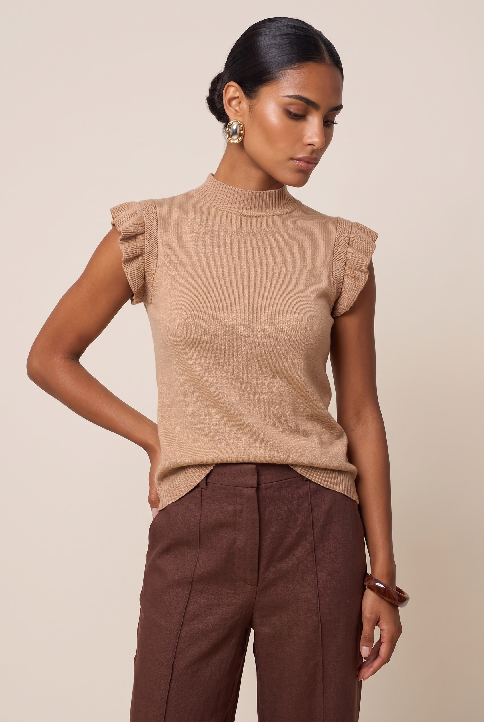 Blusa Tricot Ternura Amêndoa