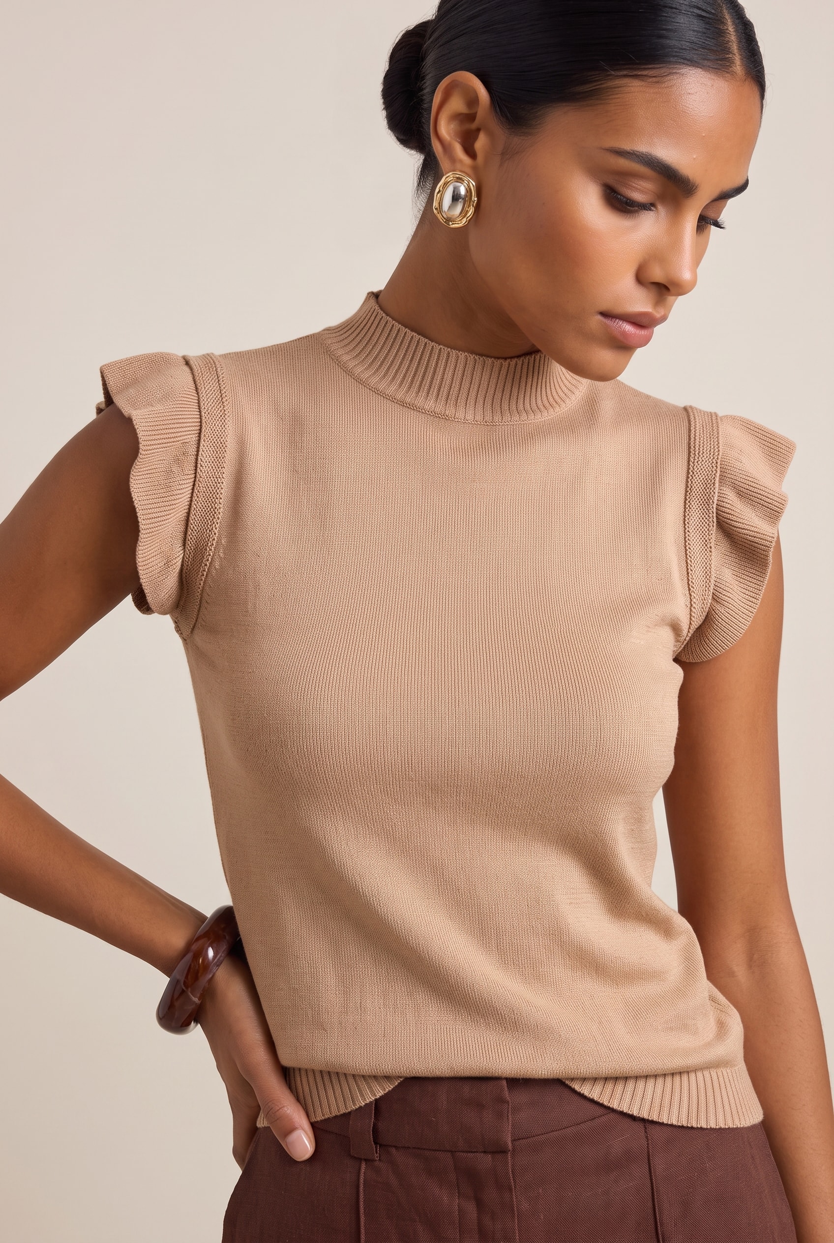 Blusa Tricot Ternura Amêndoa