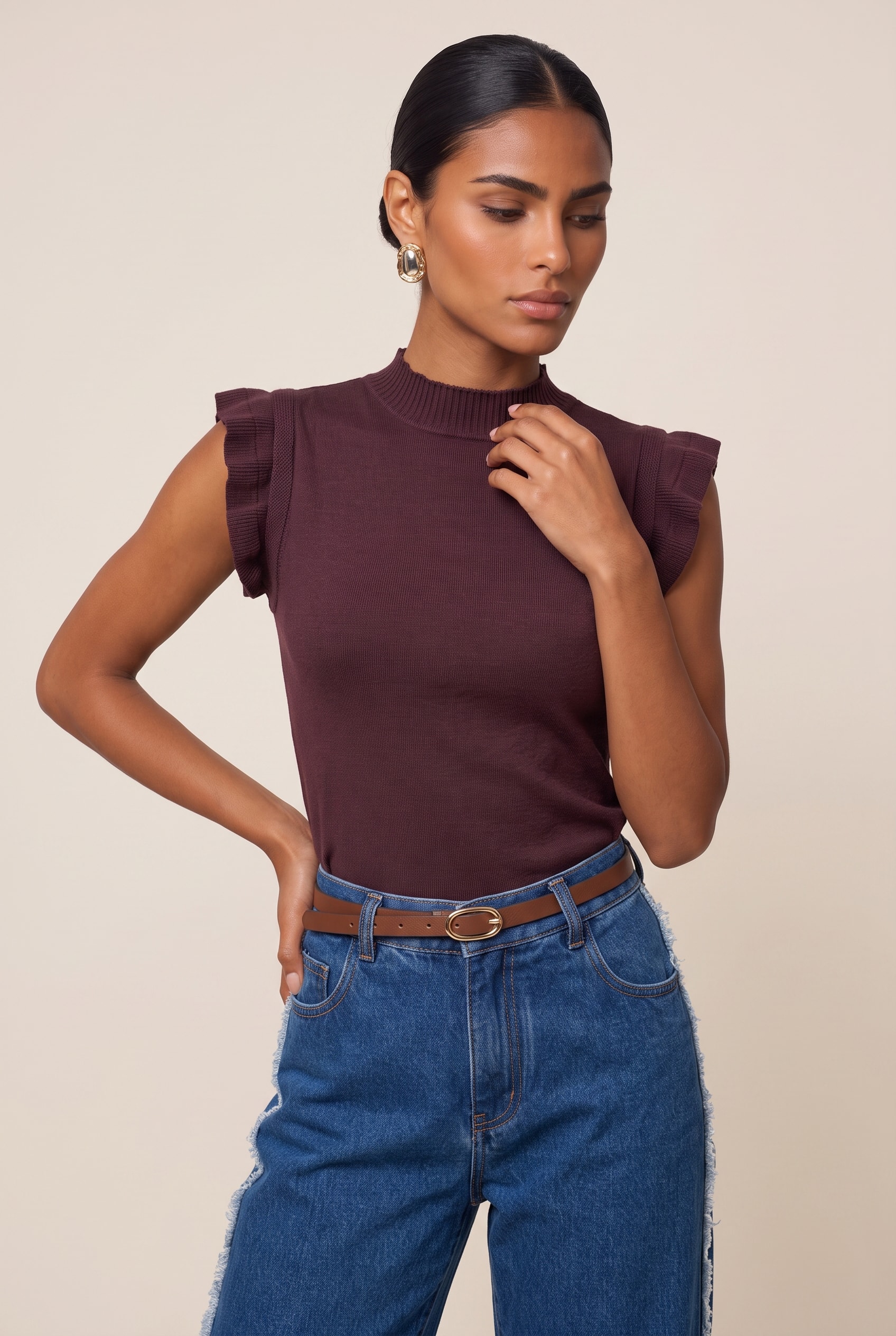 Blusa Tricot Ternura Burgundy