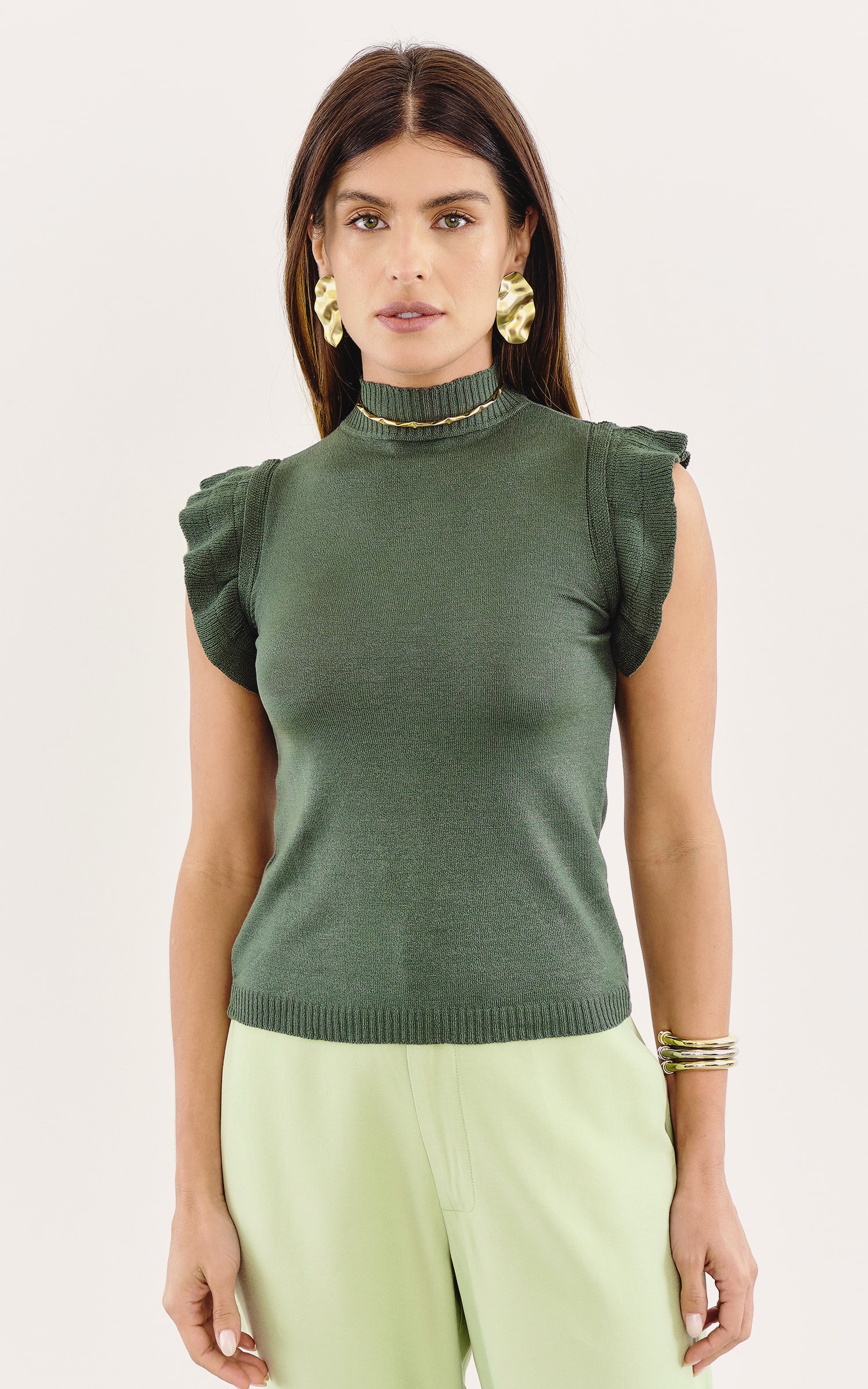 Blusa Tricot Ternura Verde Militar