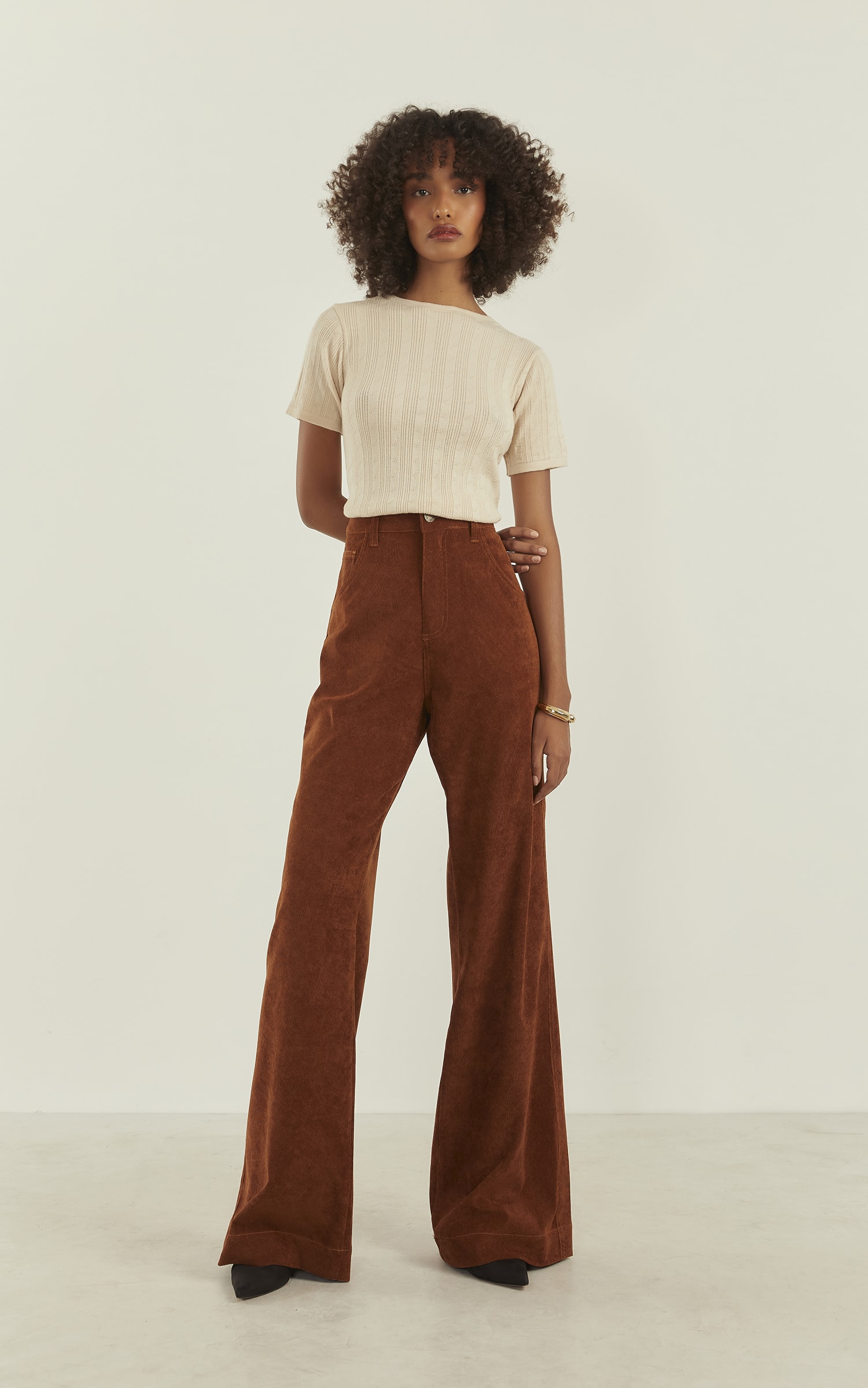 Blusa Tricot Zig Zag Areia
