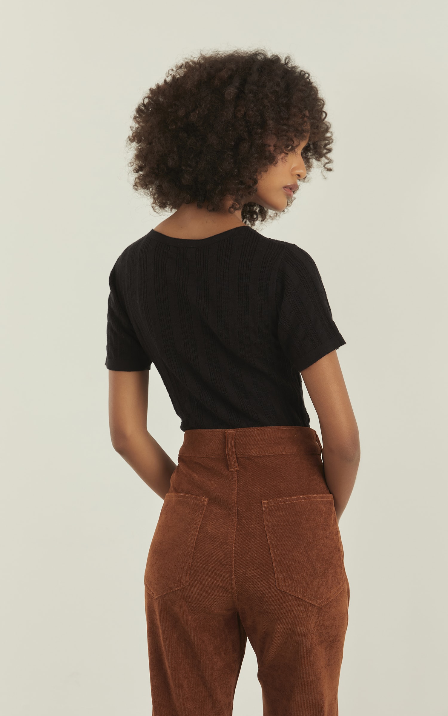 Blusa Tricot Zig Zag Preto