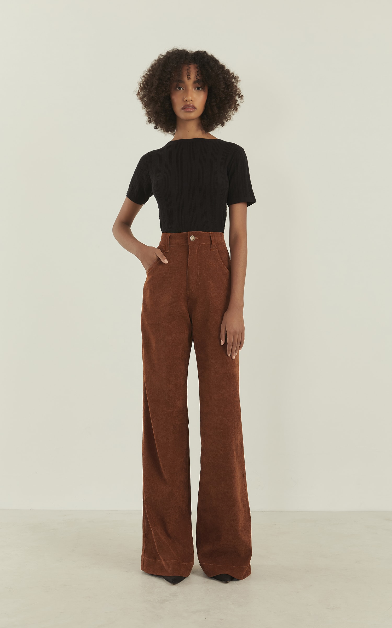 Blusa Tricot Zig Zag Preto