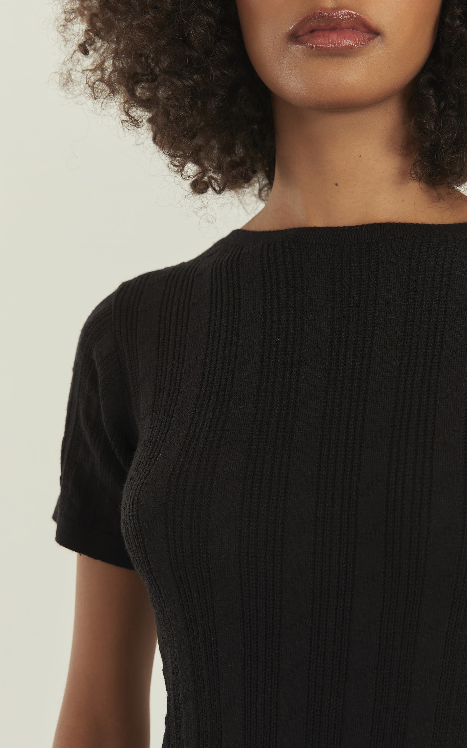 Blusa Tricot Zig Zag Preto