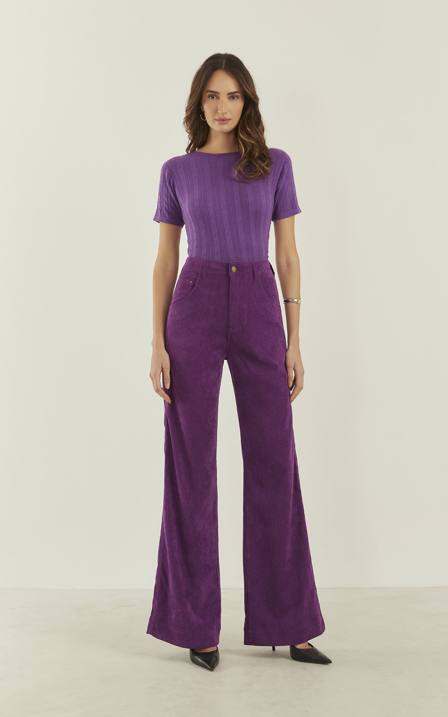 Blusa Tricot Zig Zag Roxo