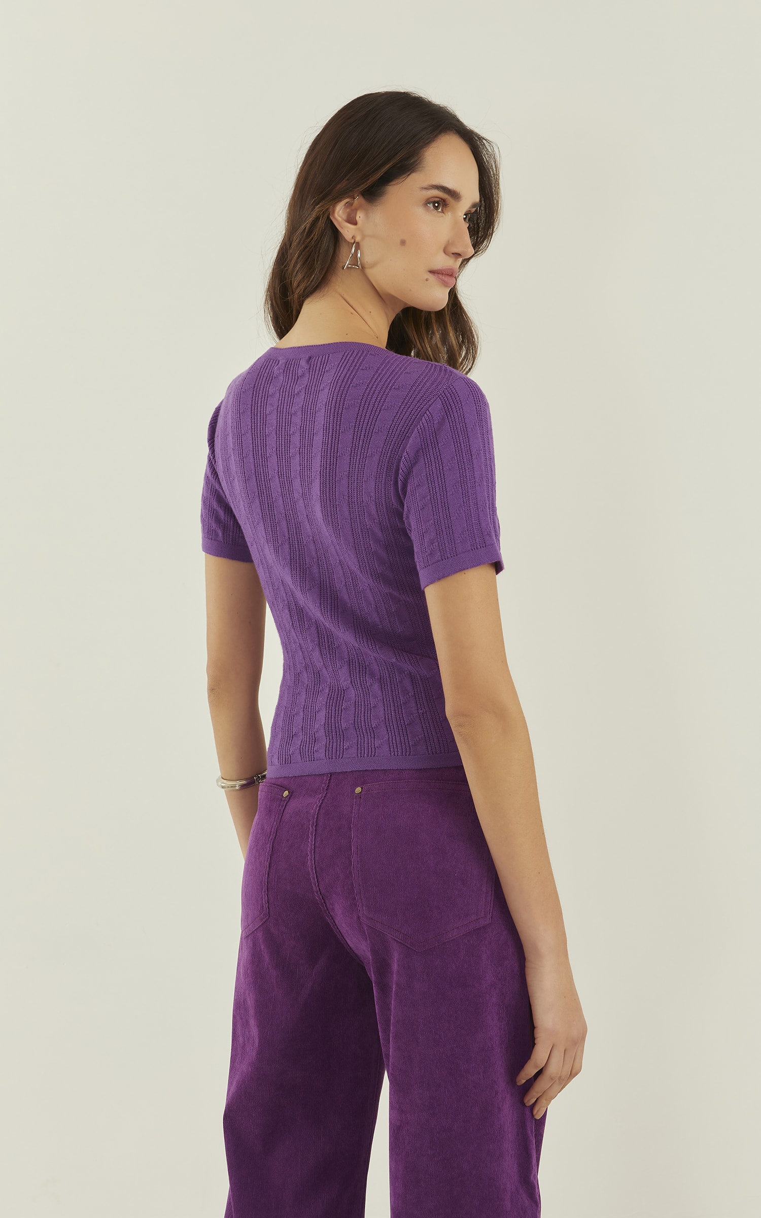 Blusa Tricot Zig Zag Roxo