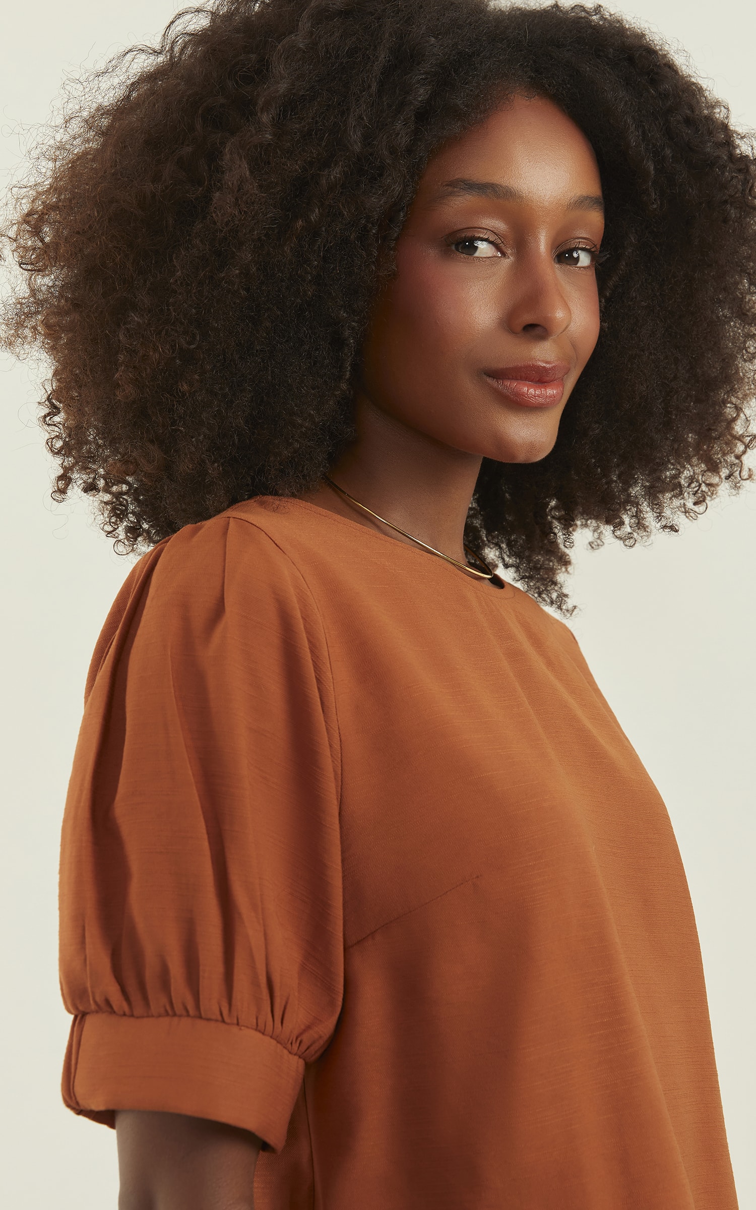 Blusa Wish Manga Bufante Caramelo
