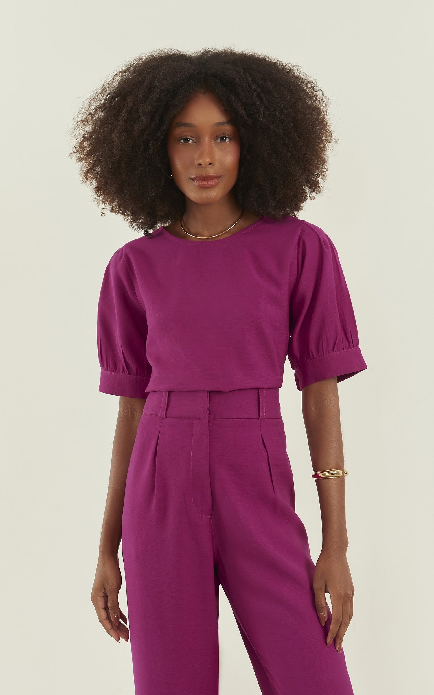 Blusa Wish Manga Bufante Fúcsia