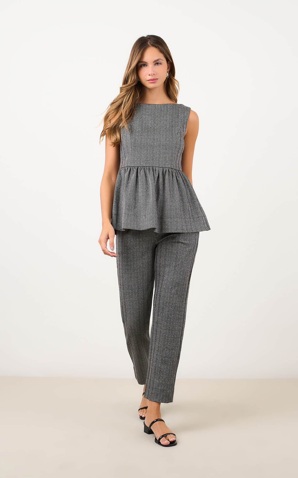 Blusa Zíper Melange Preto