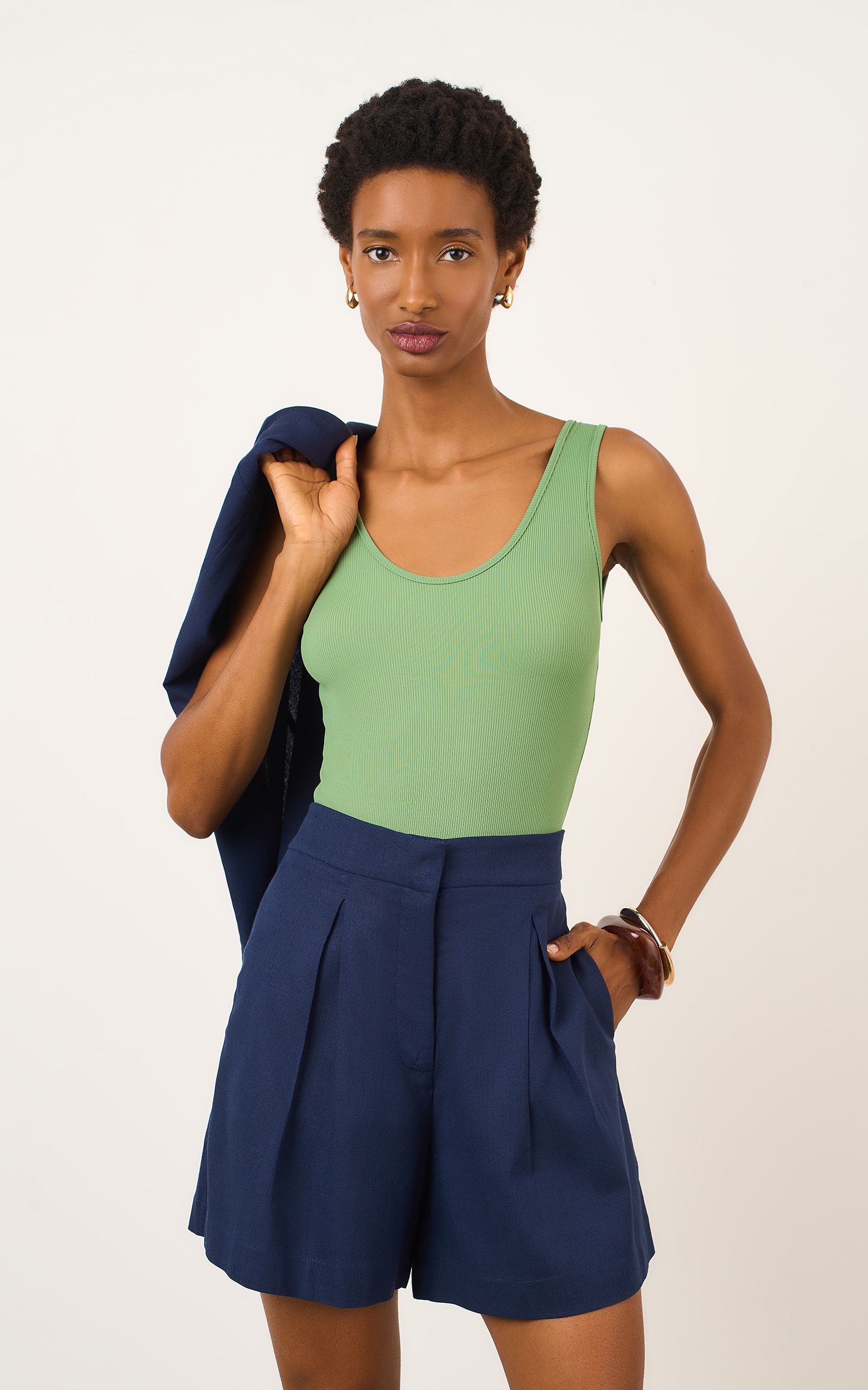 Body Basic Canelado Avocado