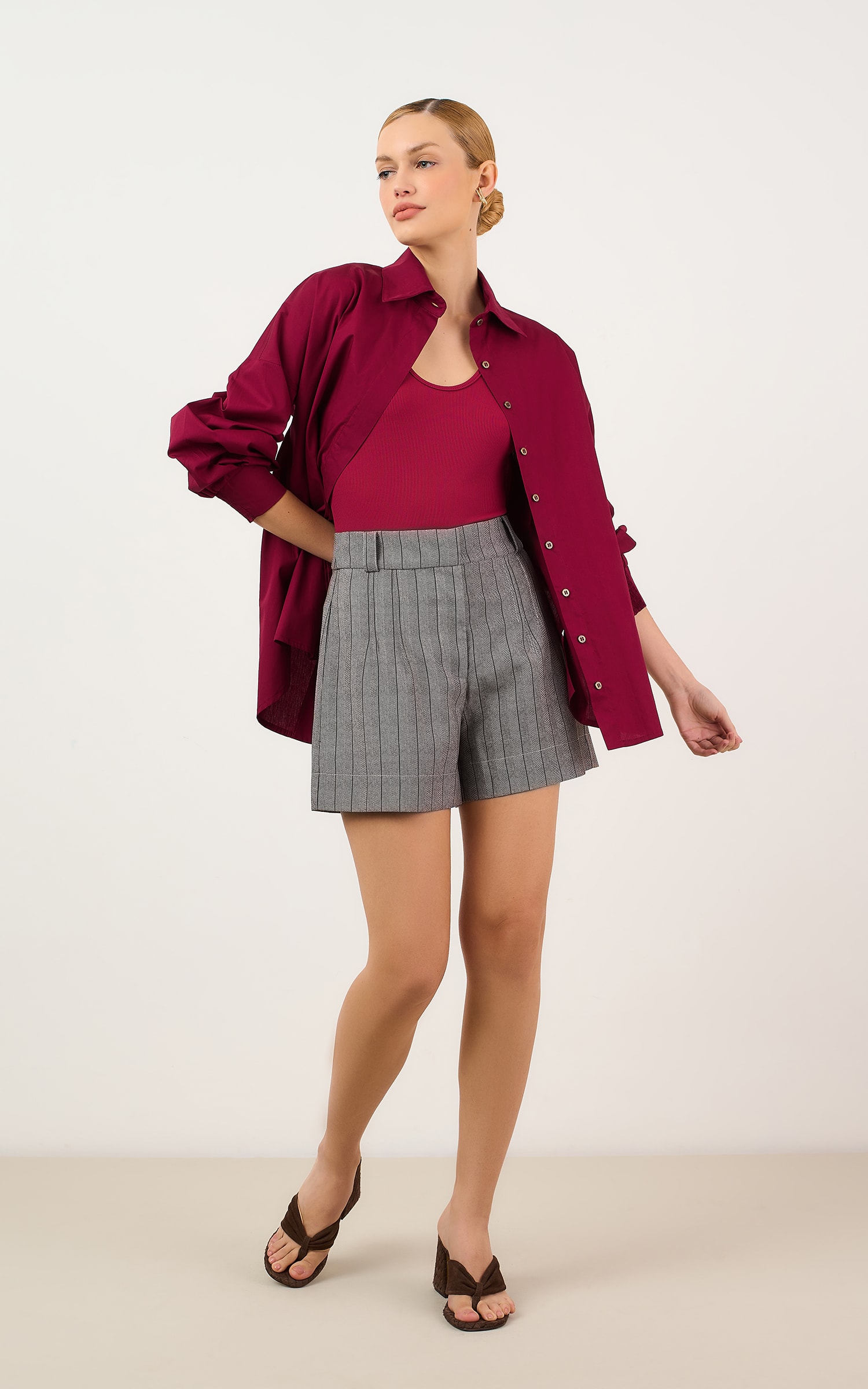 Body Basic Canelado Burgundy