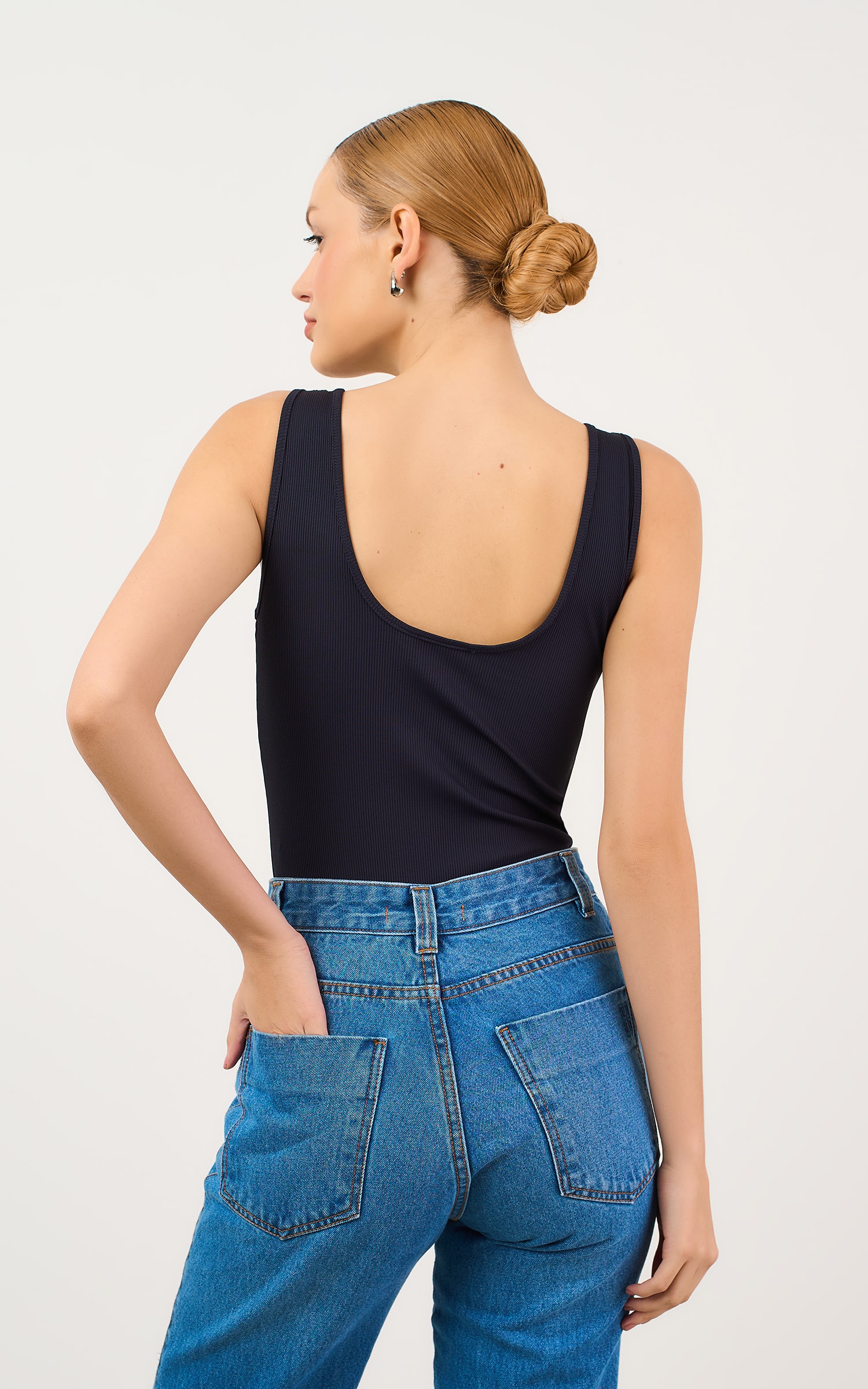 Body Basic Canelado Preto