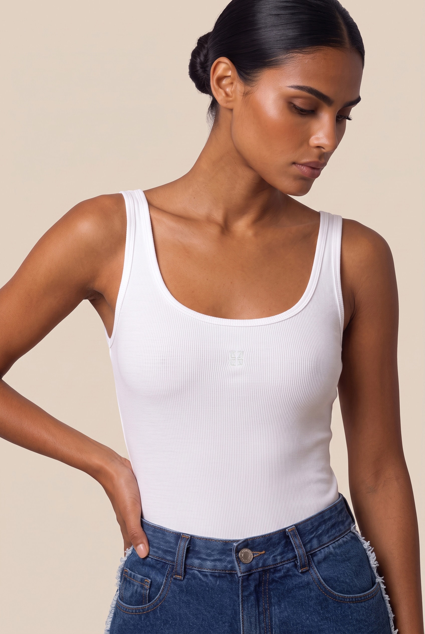 Body Malha Monograma Off White