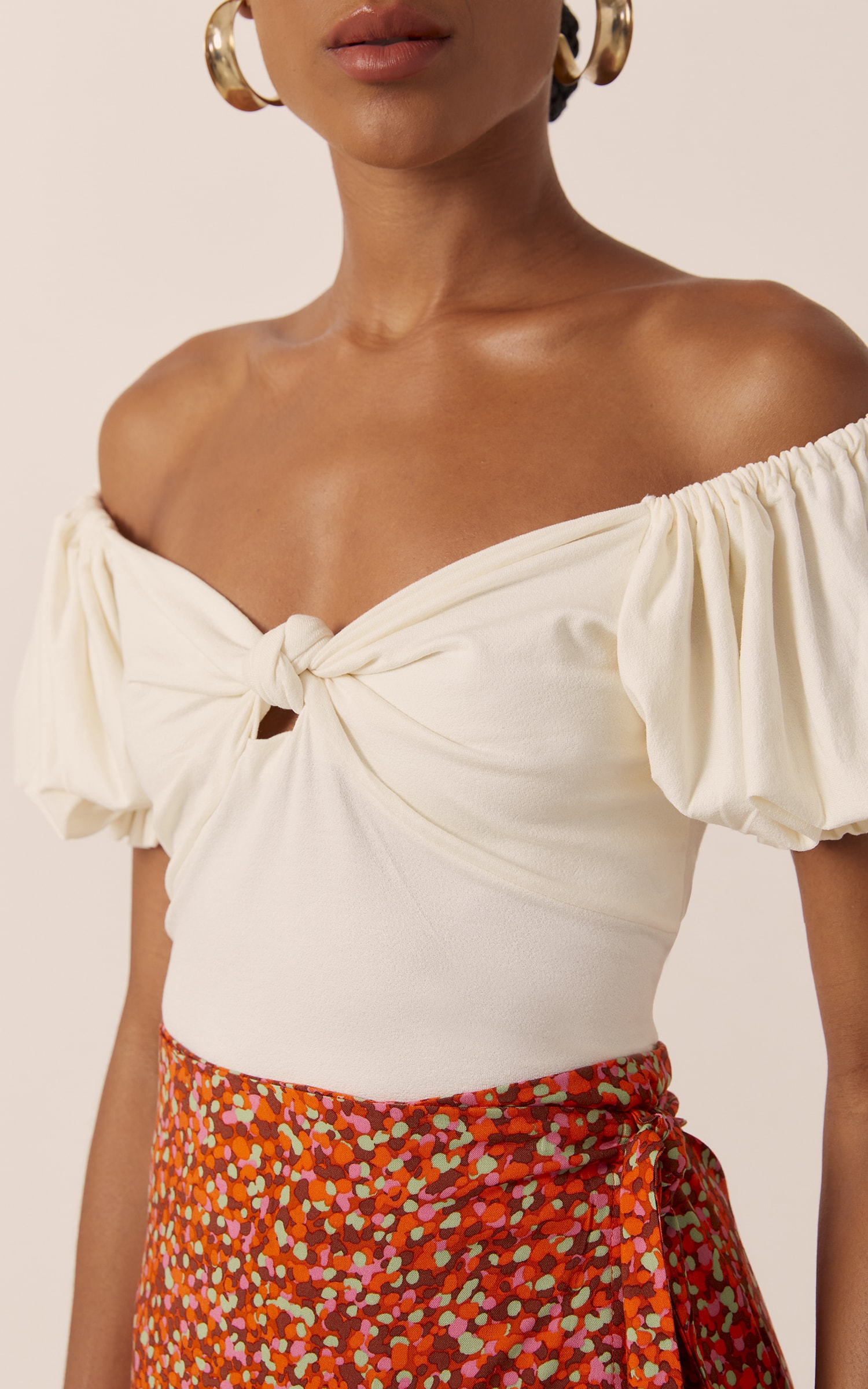Body Malha Textura Off White