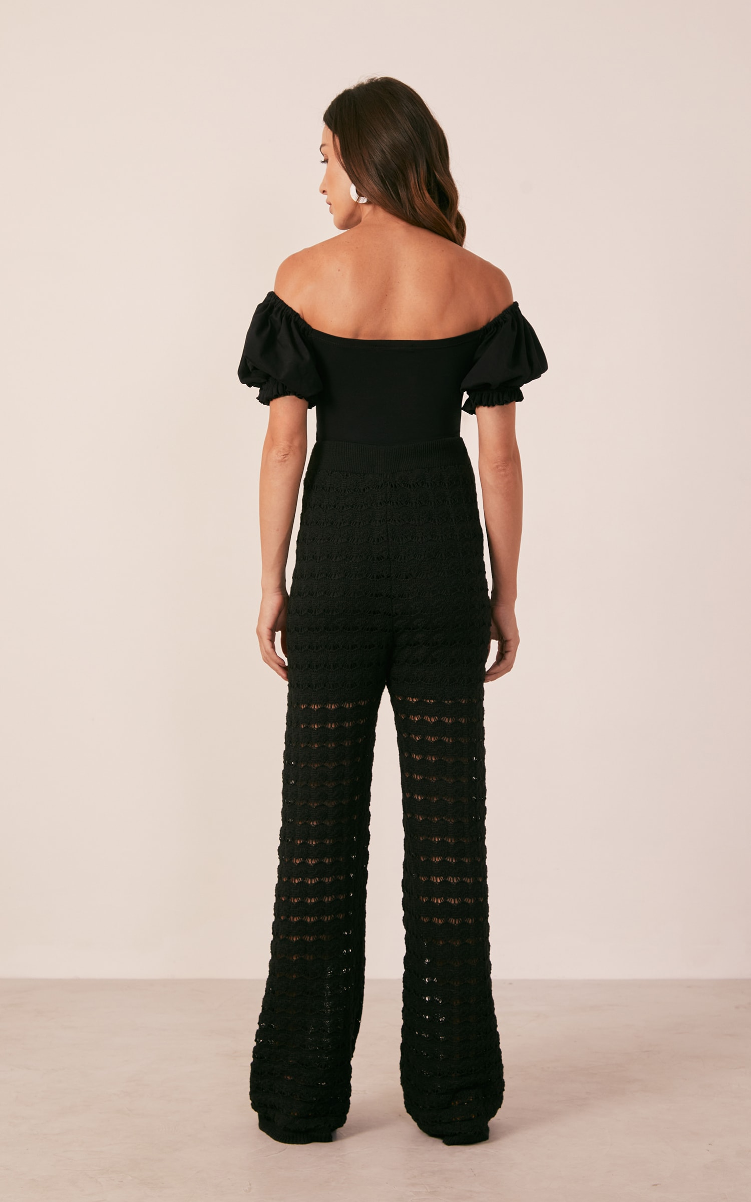 Body Malha Textura Preto
