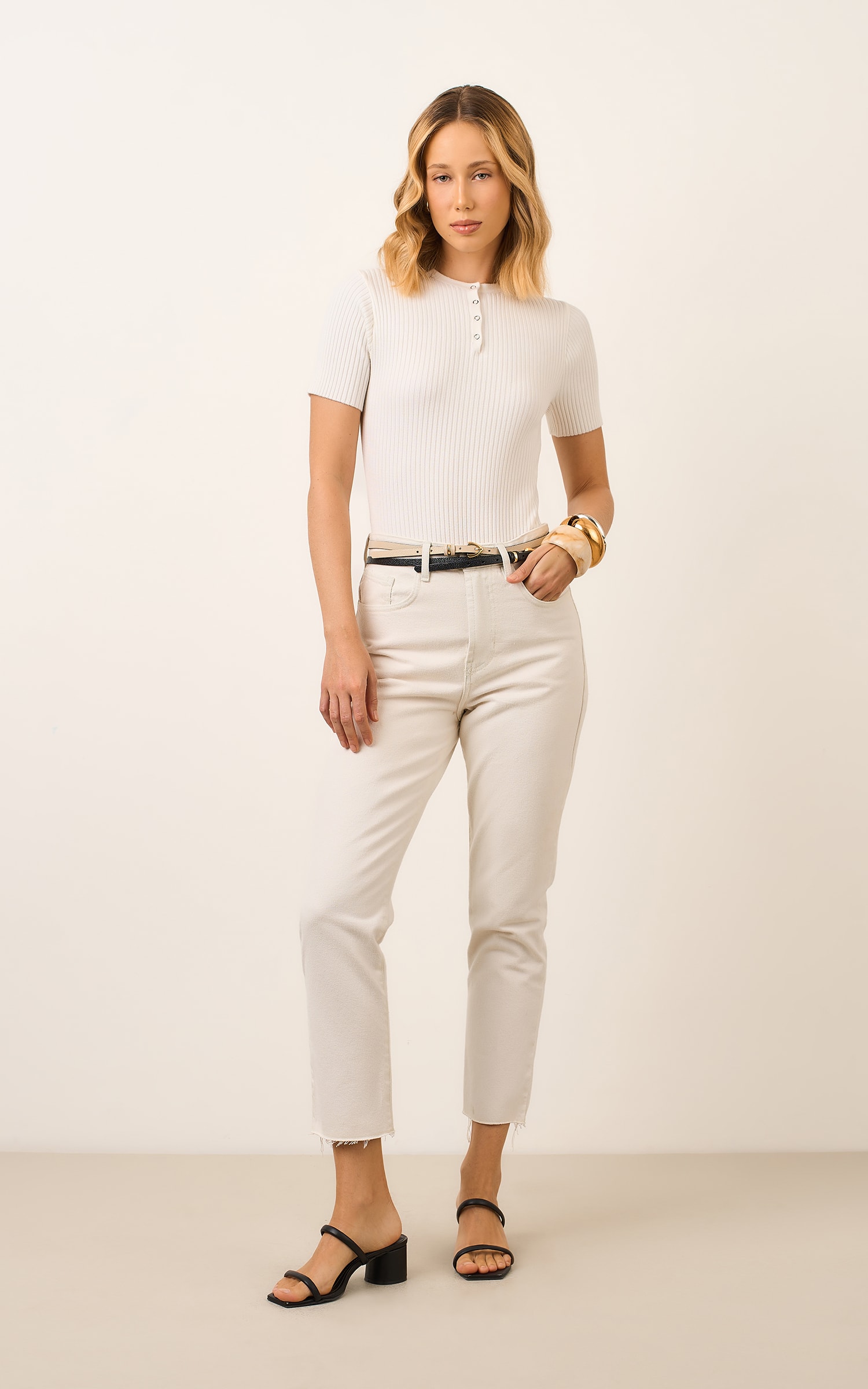 Body Tricot Botao Off White