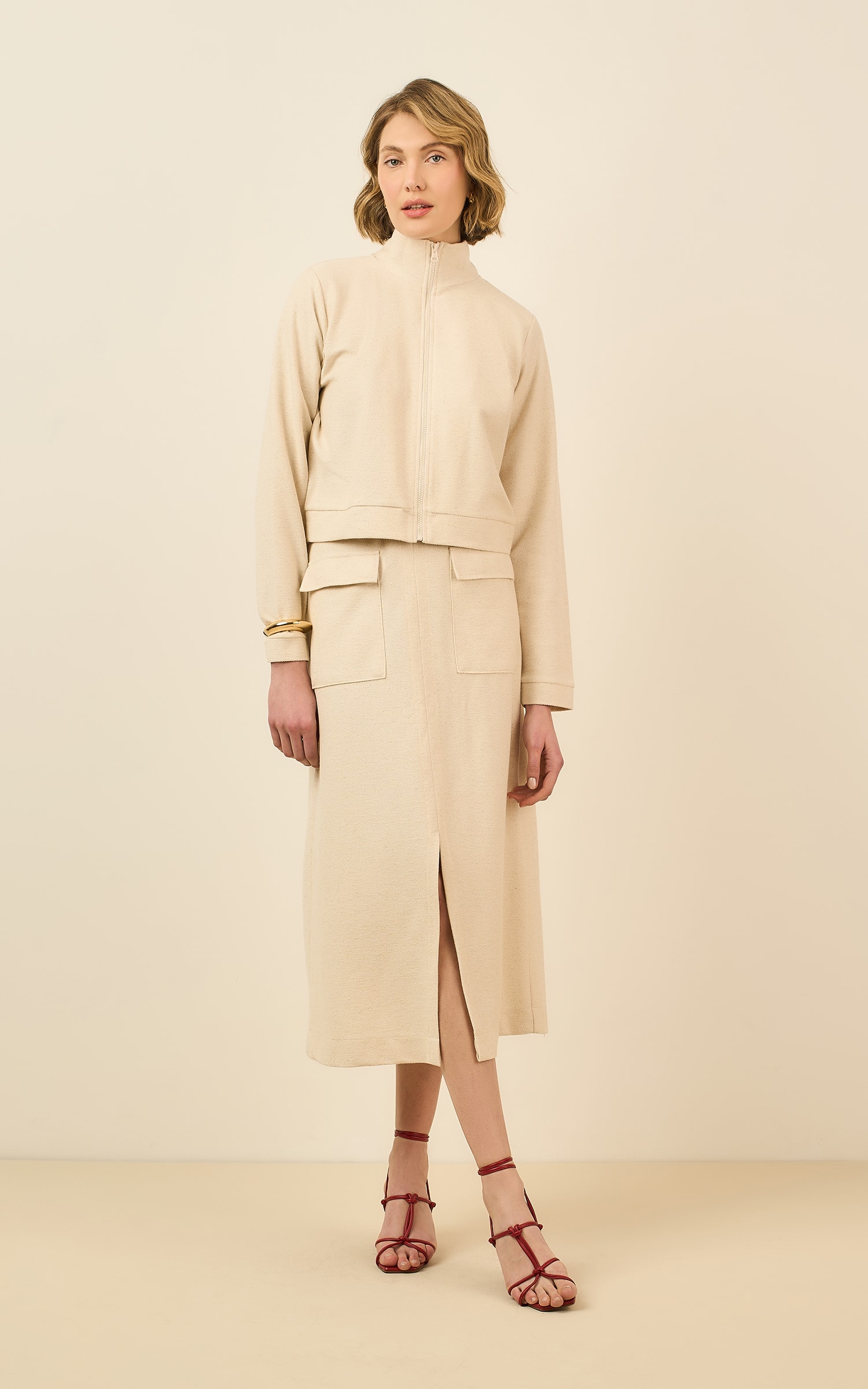 Bomber Moleton Ring Off White