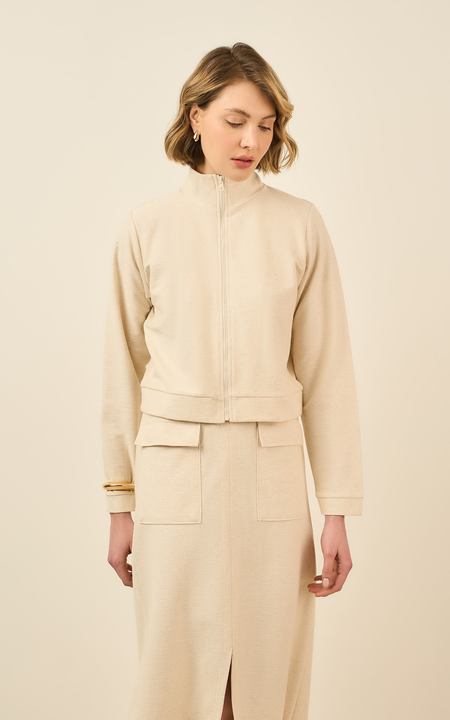 Bomber Moleton Ring Off White