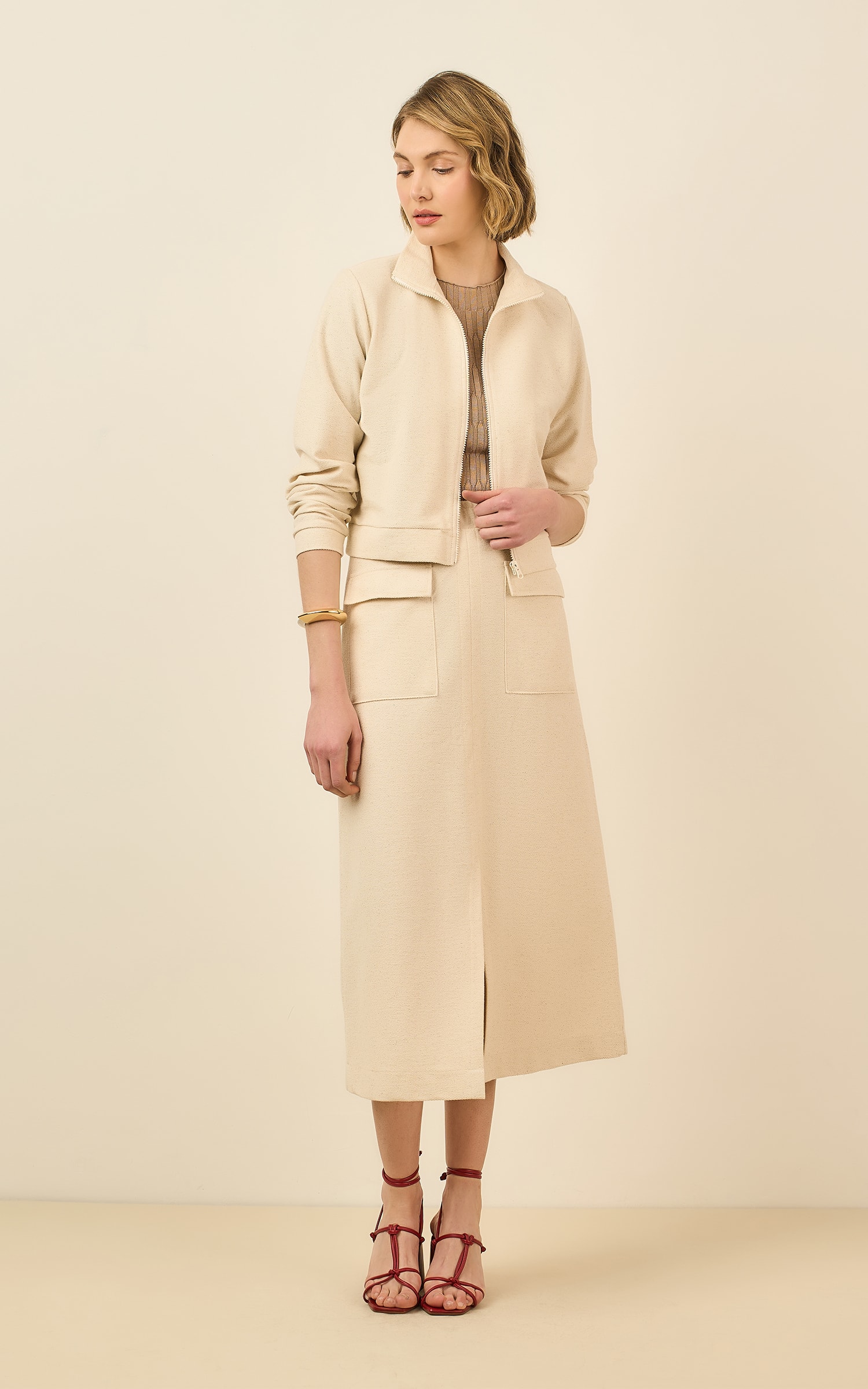 Bomber Moleton Ring Off White