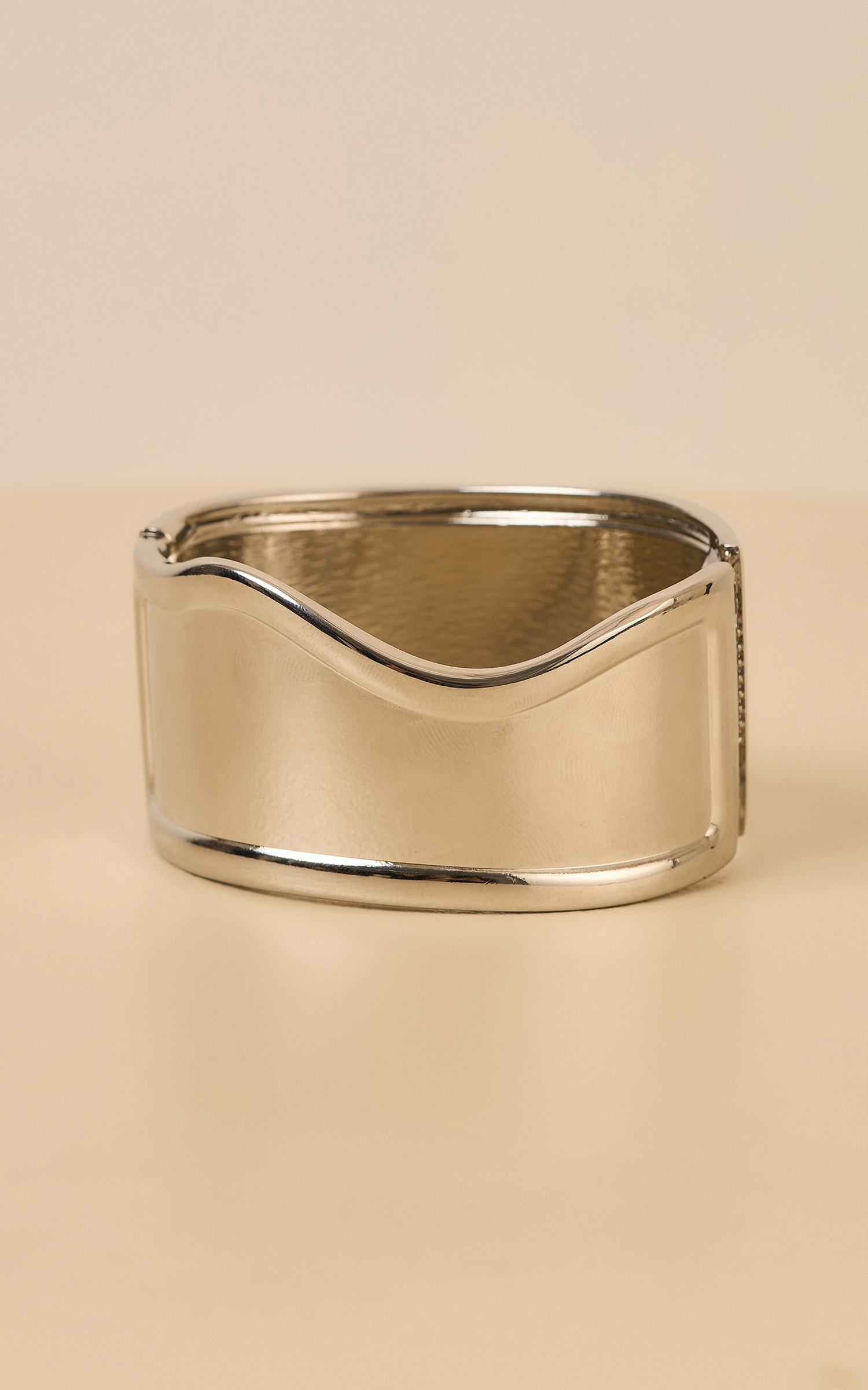 Bracelete Organico Curvas Niquelado