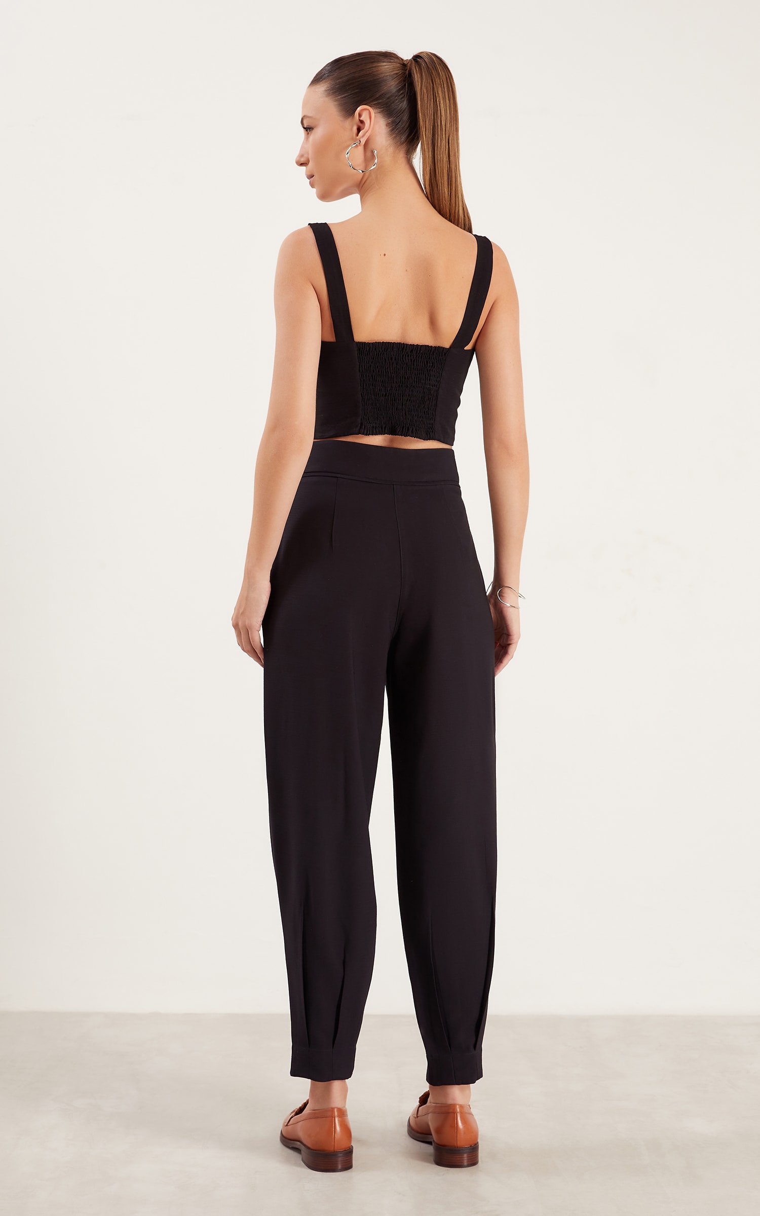 Calça Alfaiataria Carrot Silver Preto