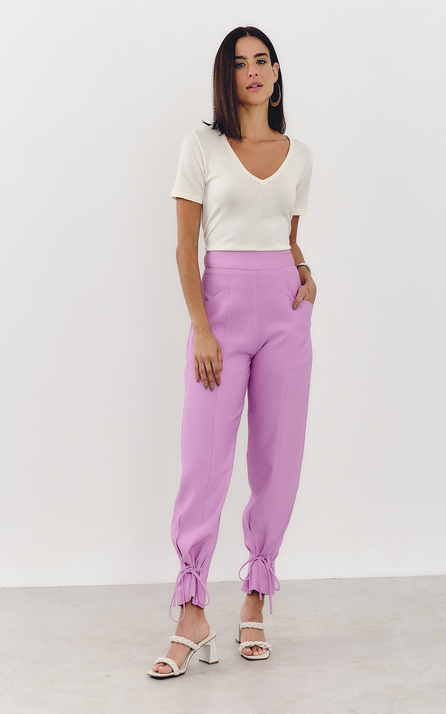 Calça Amarração Self Lavanda