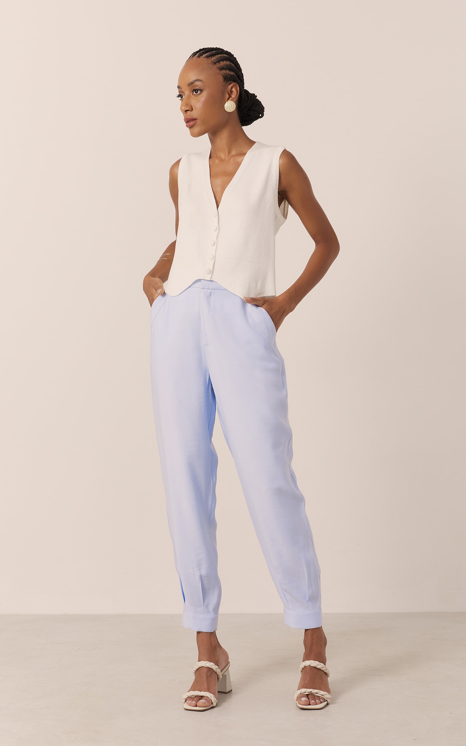 Calça Candy Cenoura Azul Claro