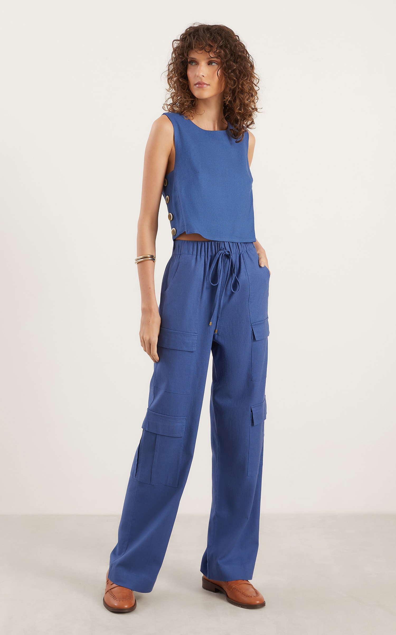 Calça Cargo Aldeia Azul Denim