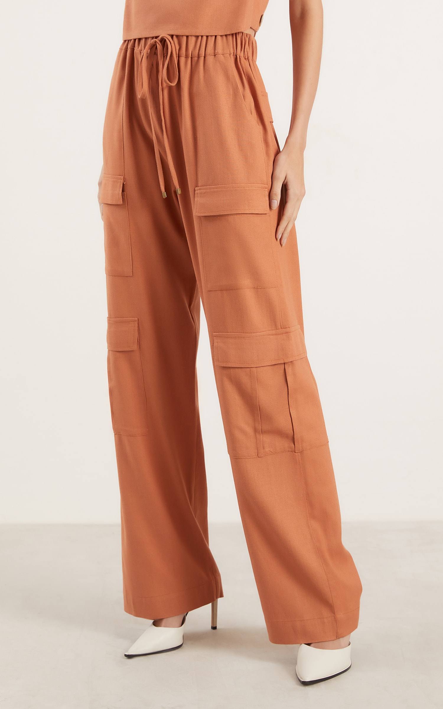 Calça Cargo Aldeia Caramelo
