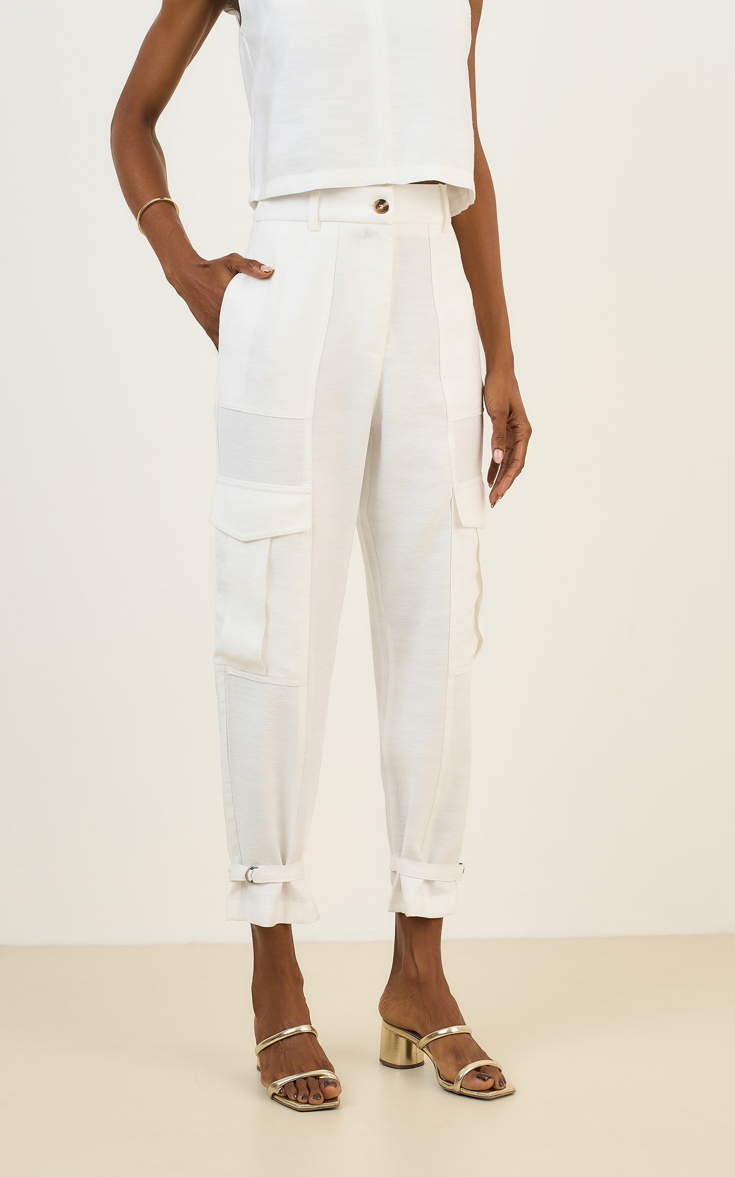 Calca Cargo Amaranto Off White