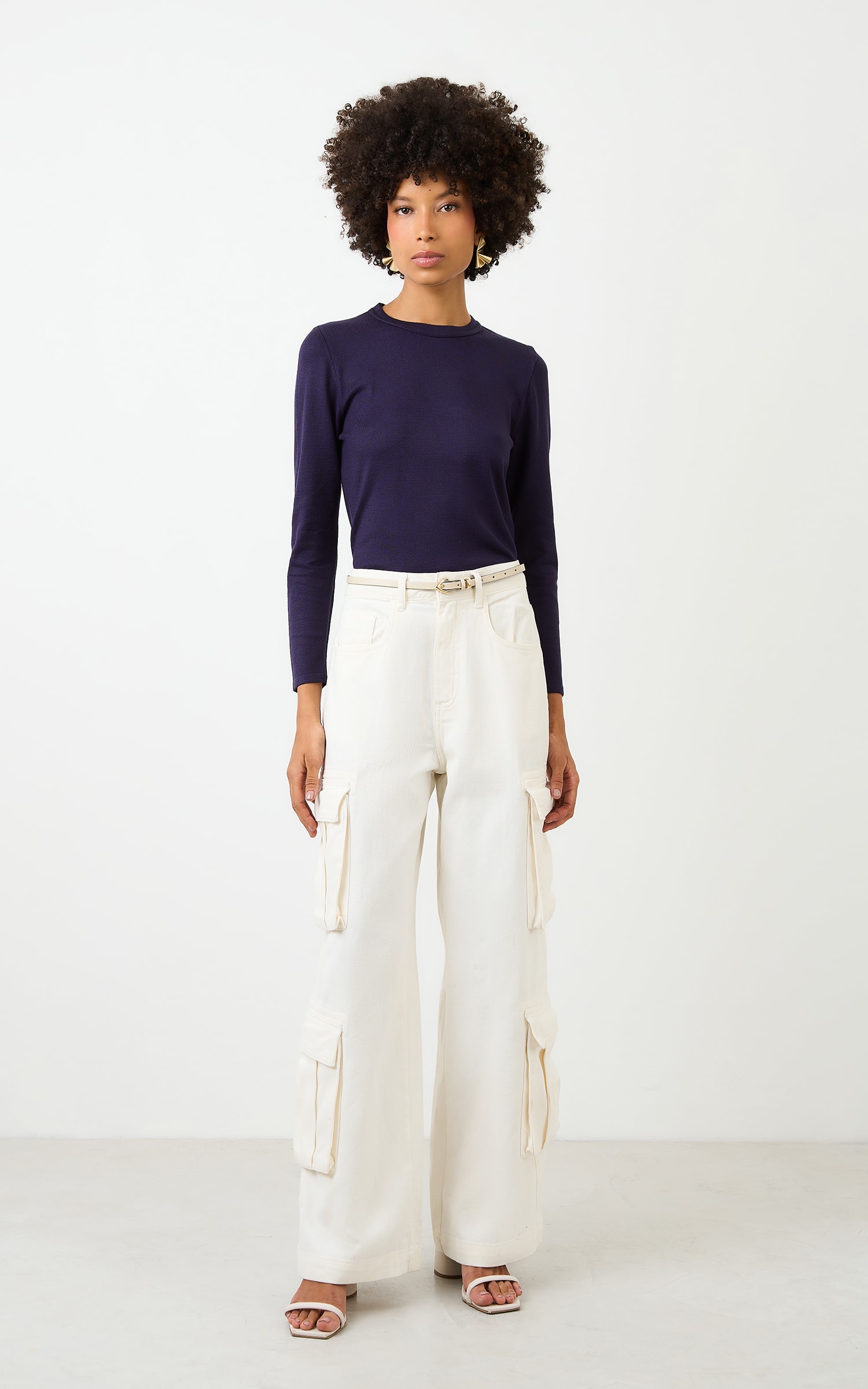 Calca Cargo Over Off White
