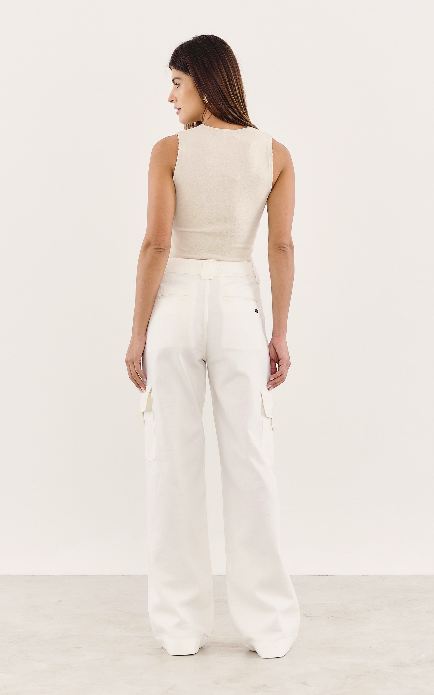Calça Cargo Sarja Off White
