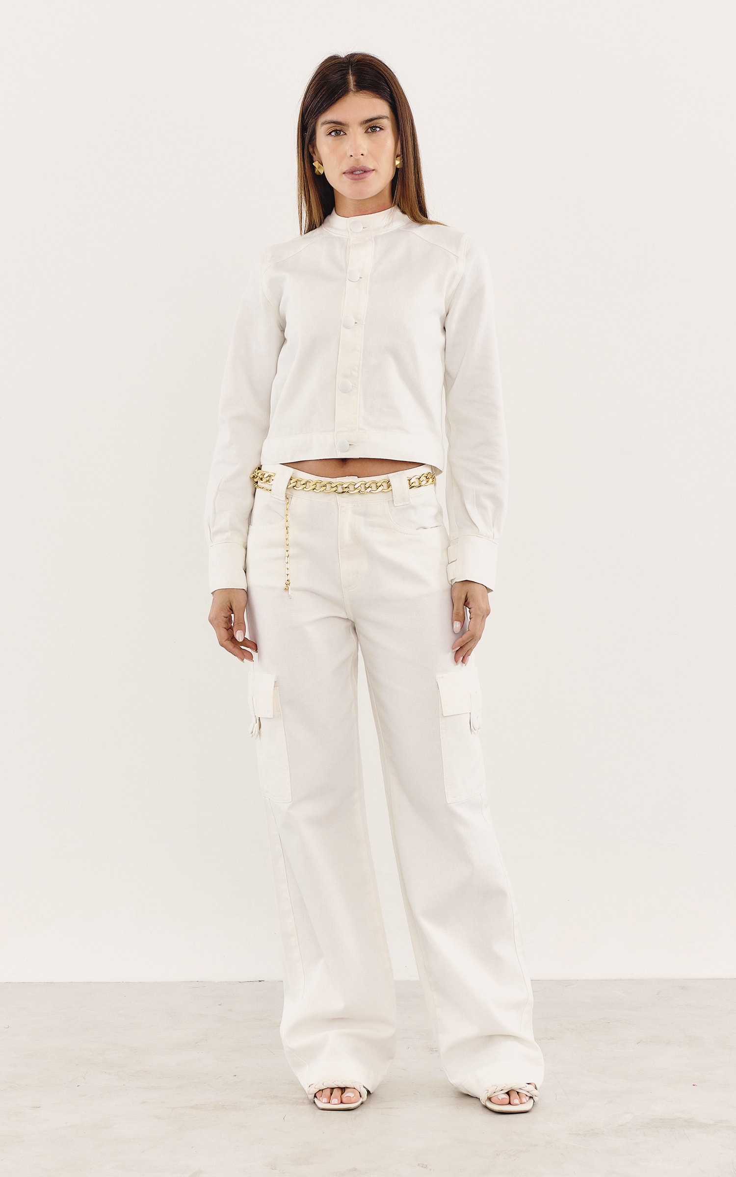 Calça Cargo Sarja Off White