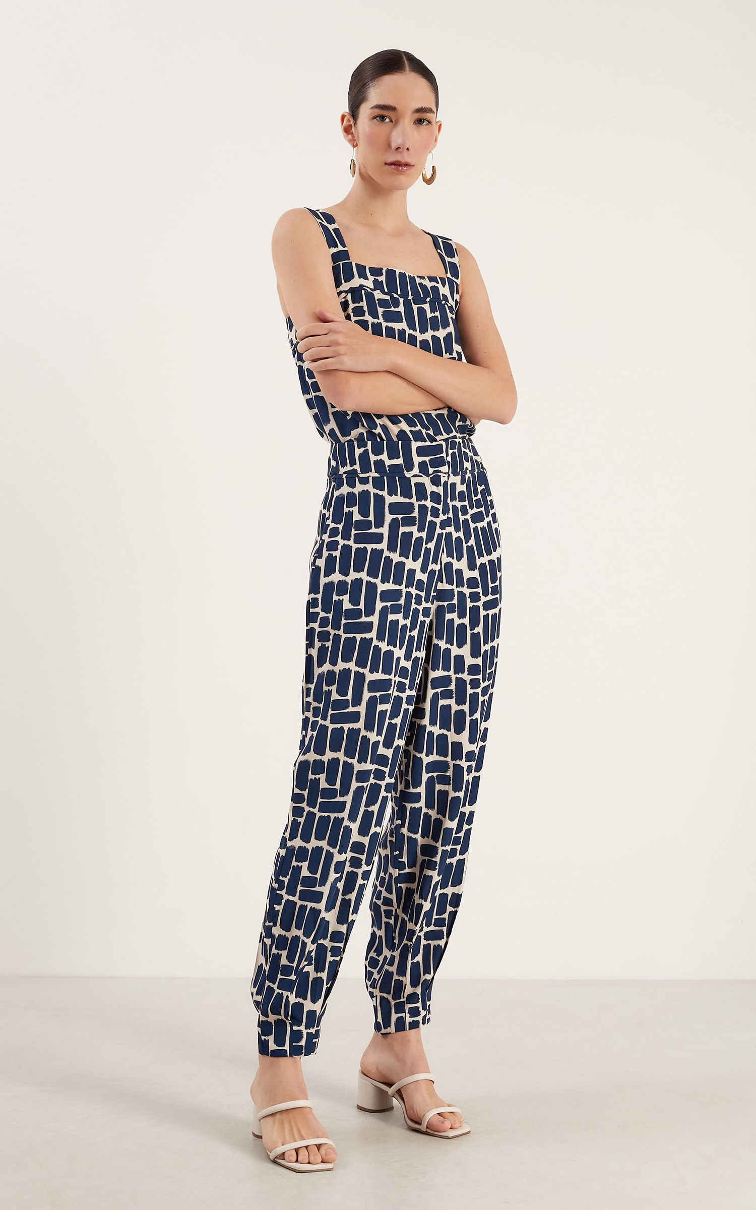 Calça Cenoura Marine Azul
