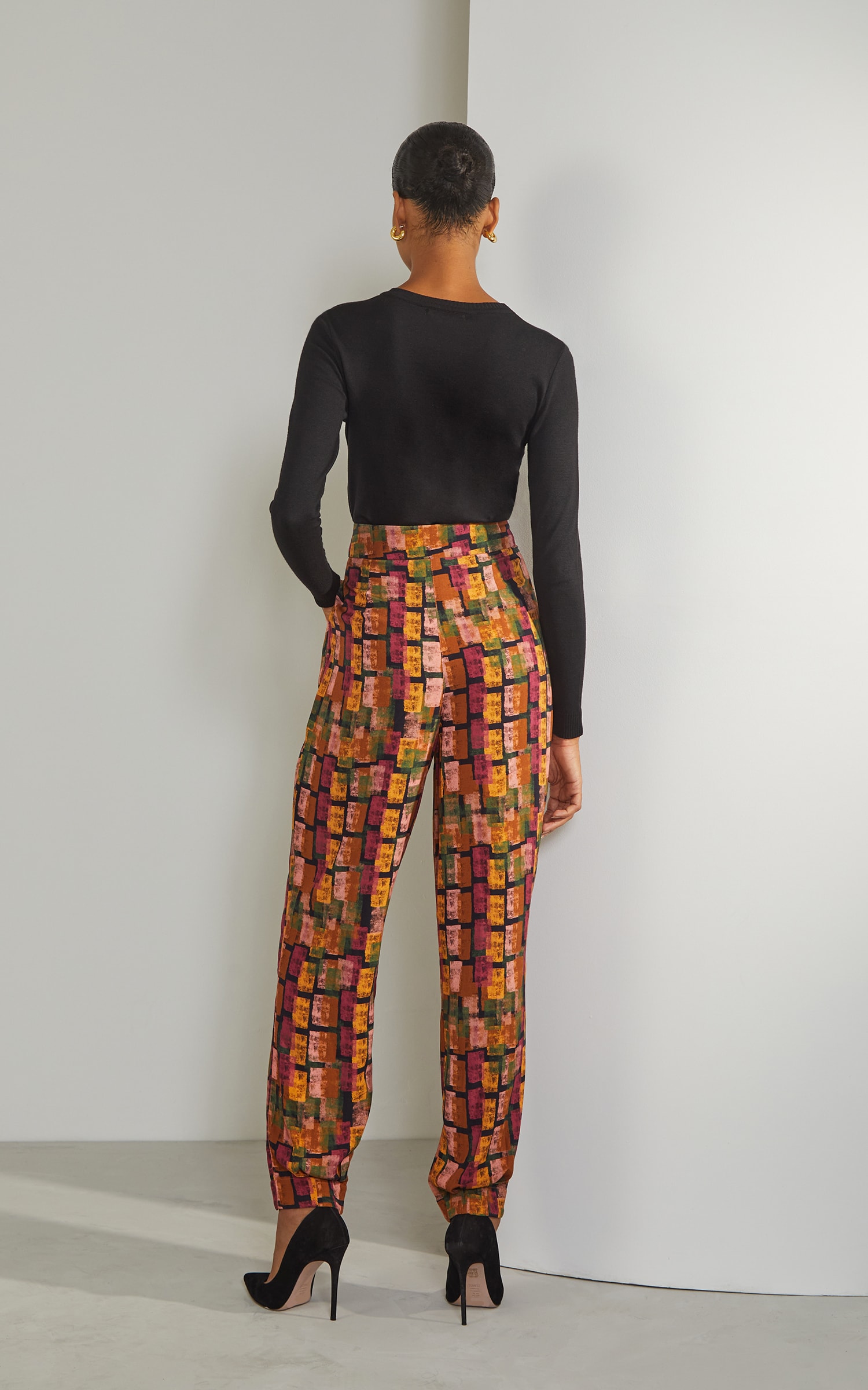 Calça Cenoura Mosaico Preto