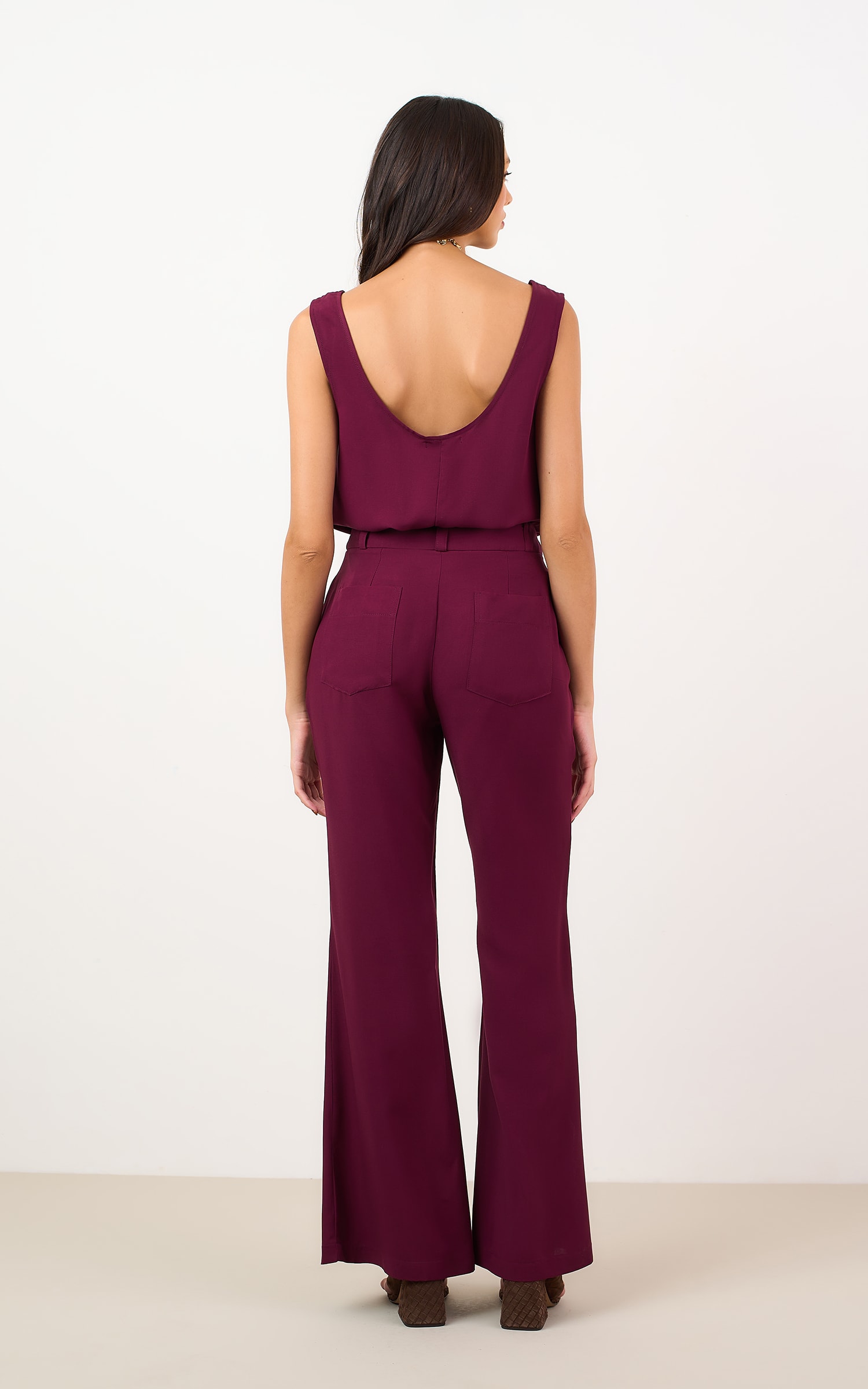 Calca Flare Latte Burgundy