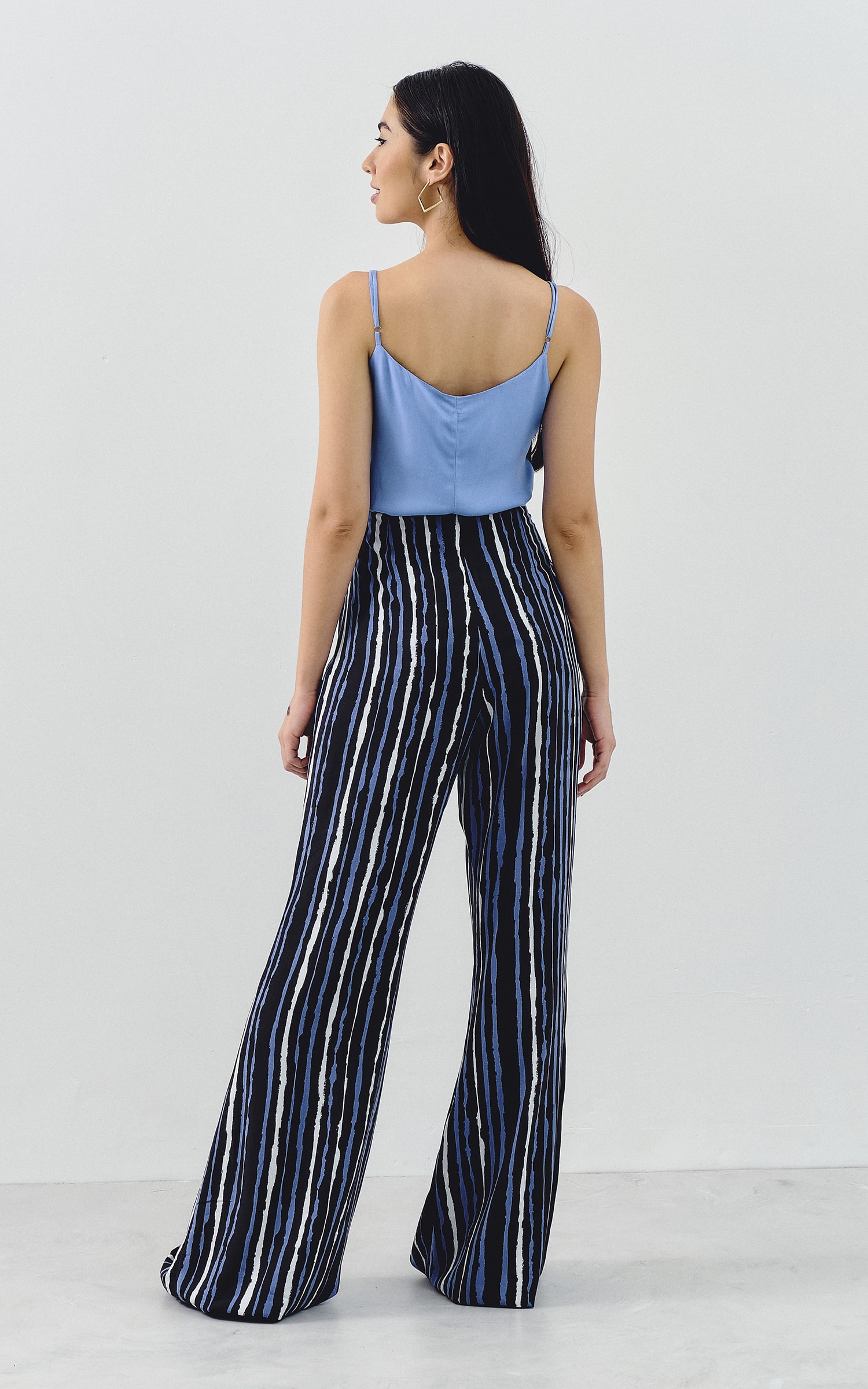 Calça Flare Listra Estampada