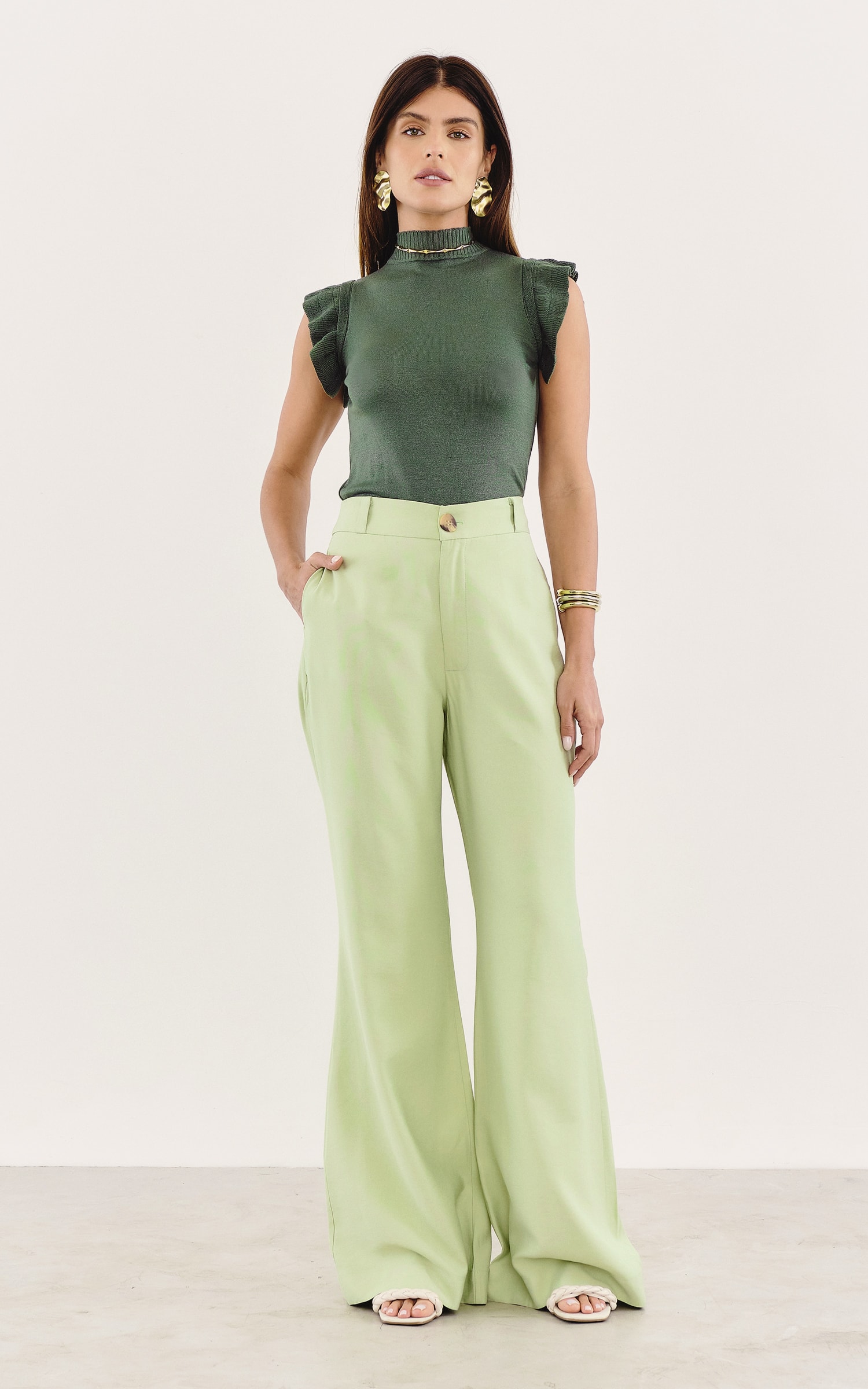 Calça Flare Terra Verde