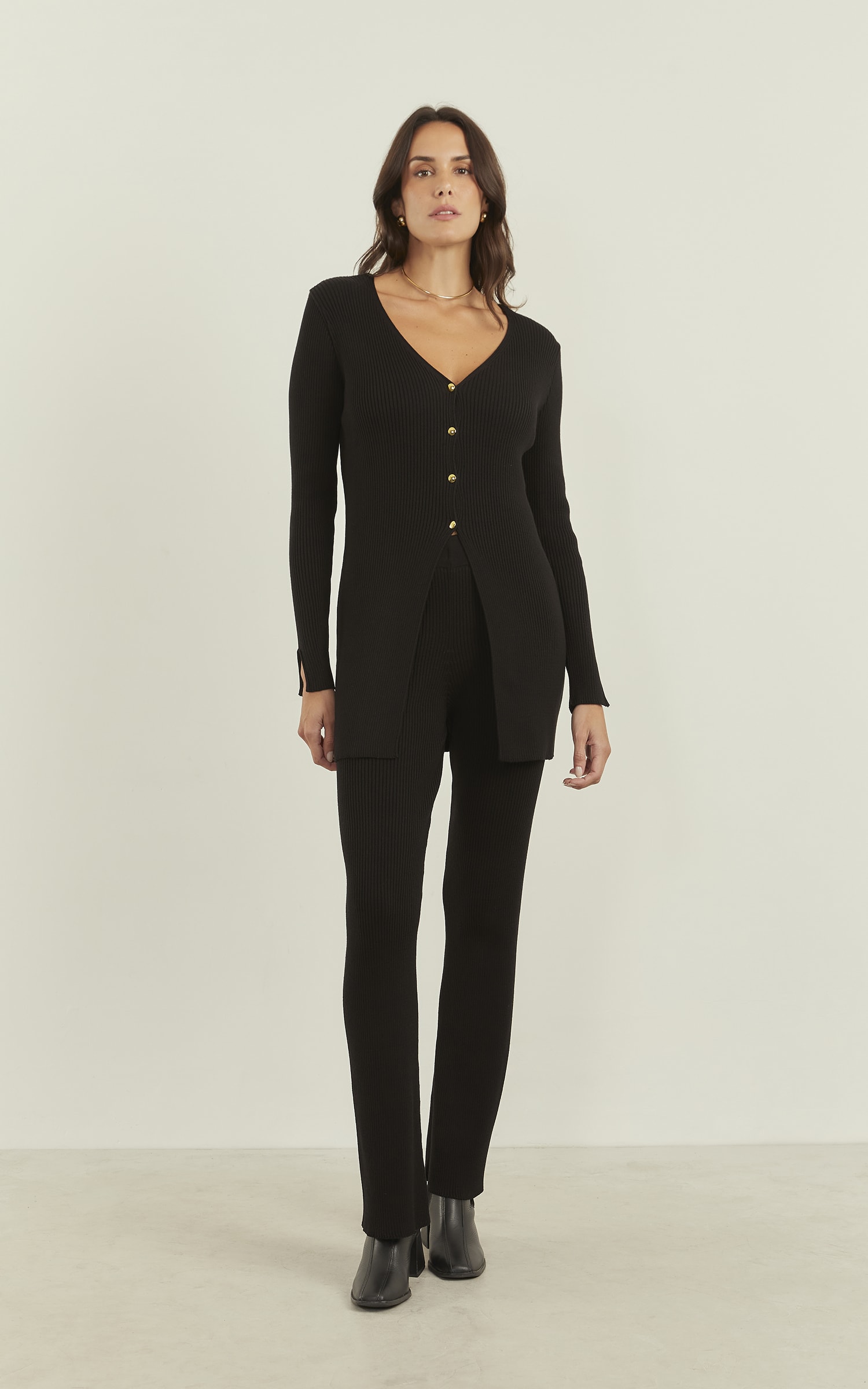 Calça Flare Tricot Power Preto