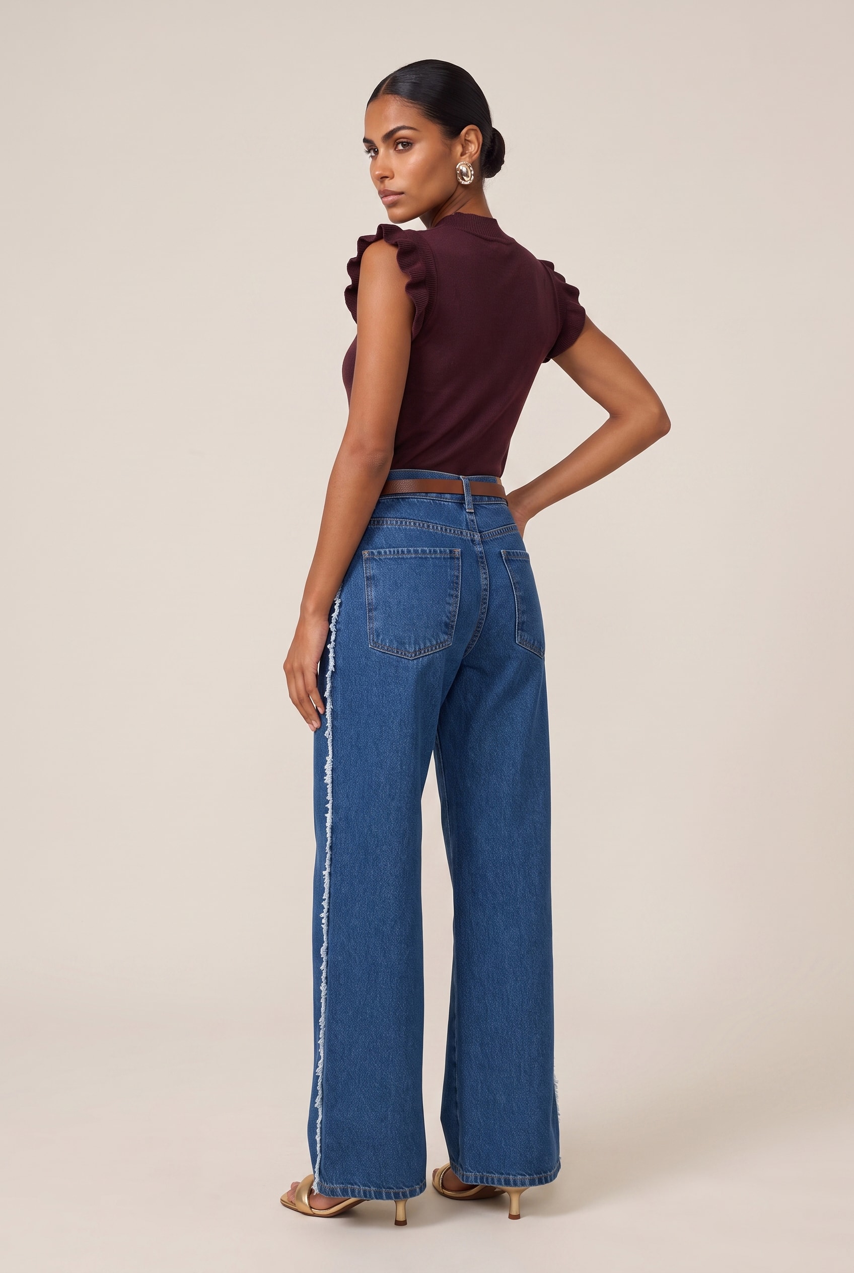 Calça Franja Jeans Medio