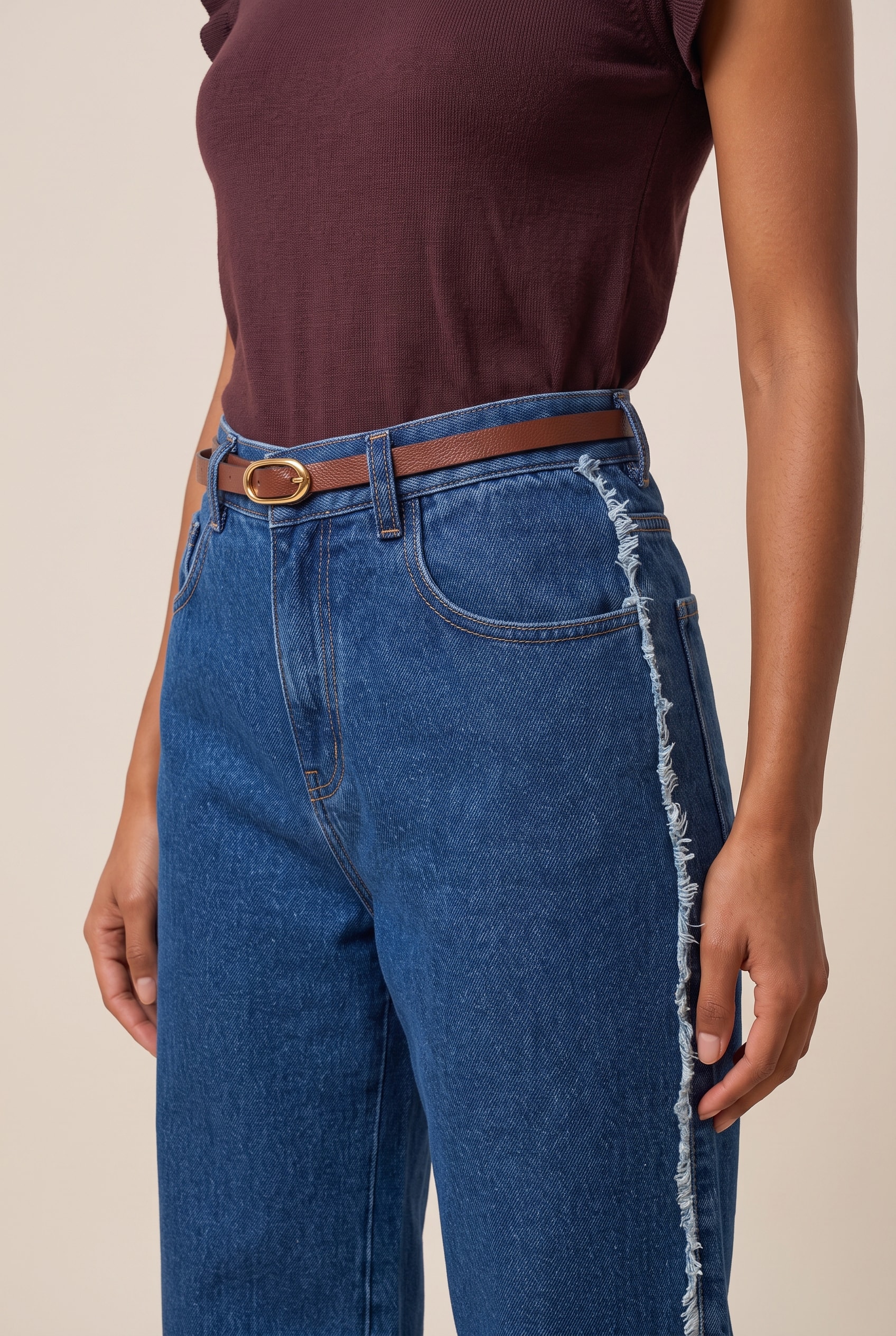 Calça Franja Jeans Medio
