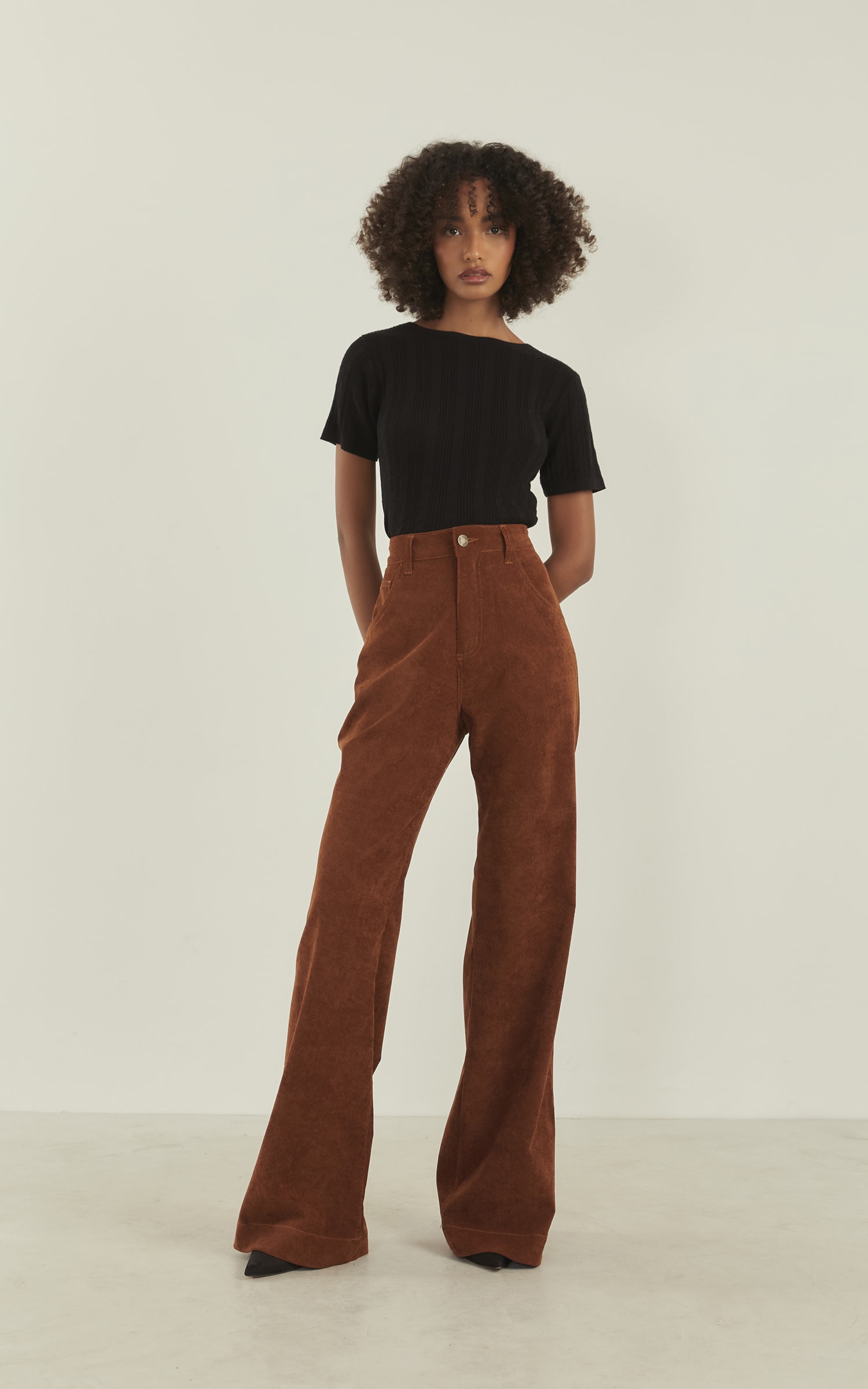 Calça Jade Cotelê Caramelo