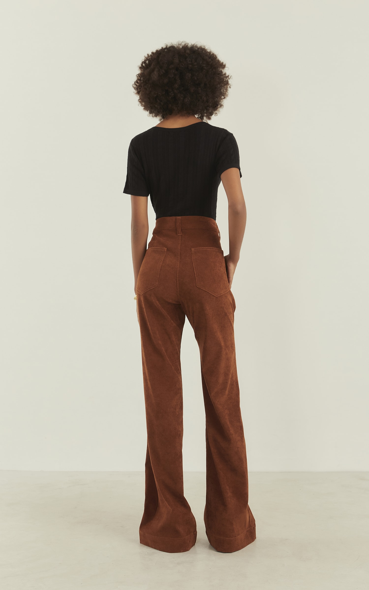 Calça Jade Cotelê Caramelo