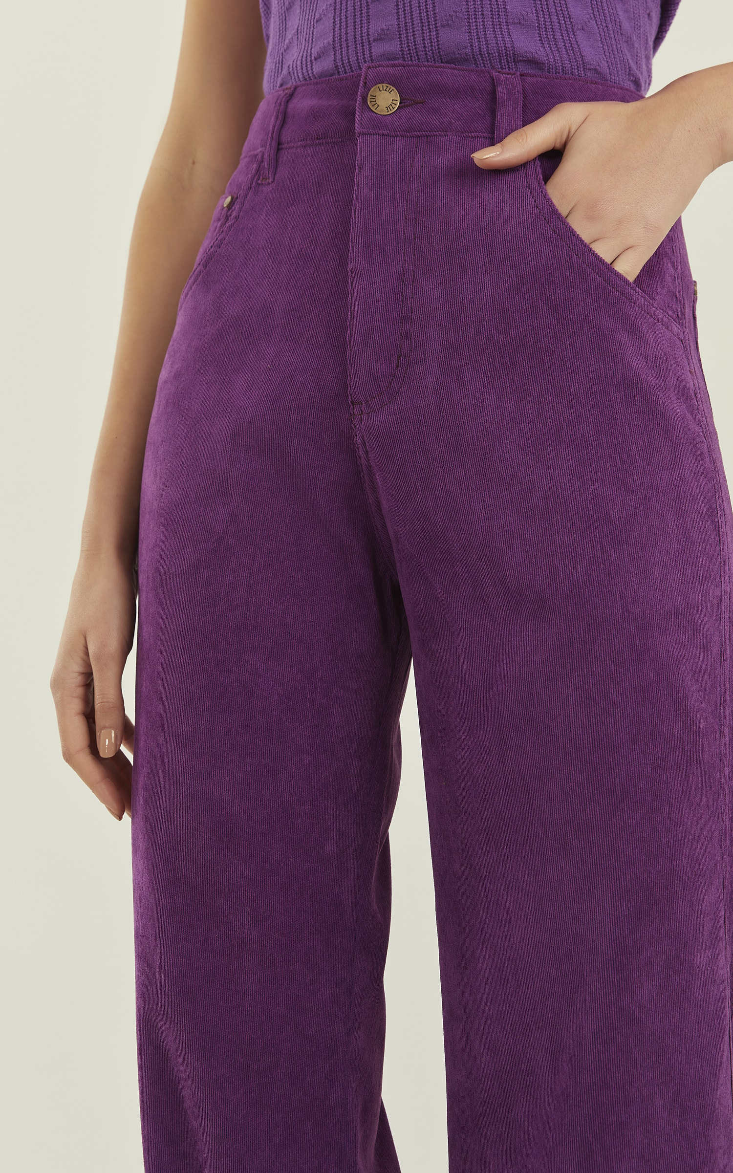 Calça Jade Cotelê Roxo
