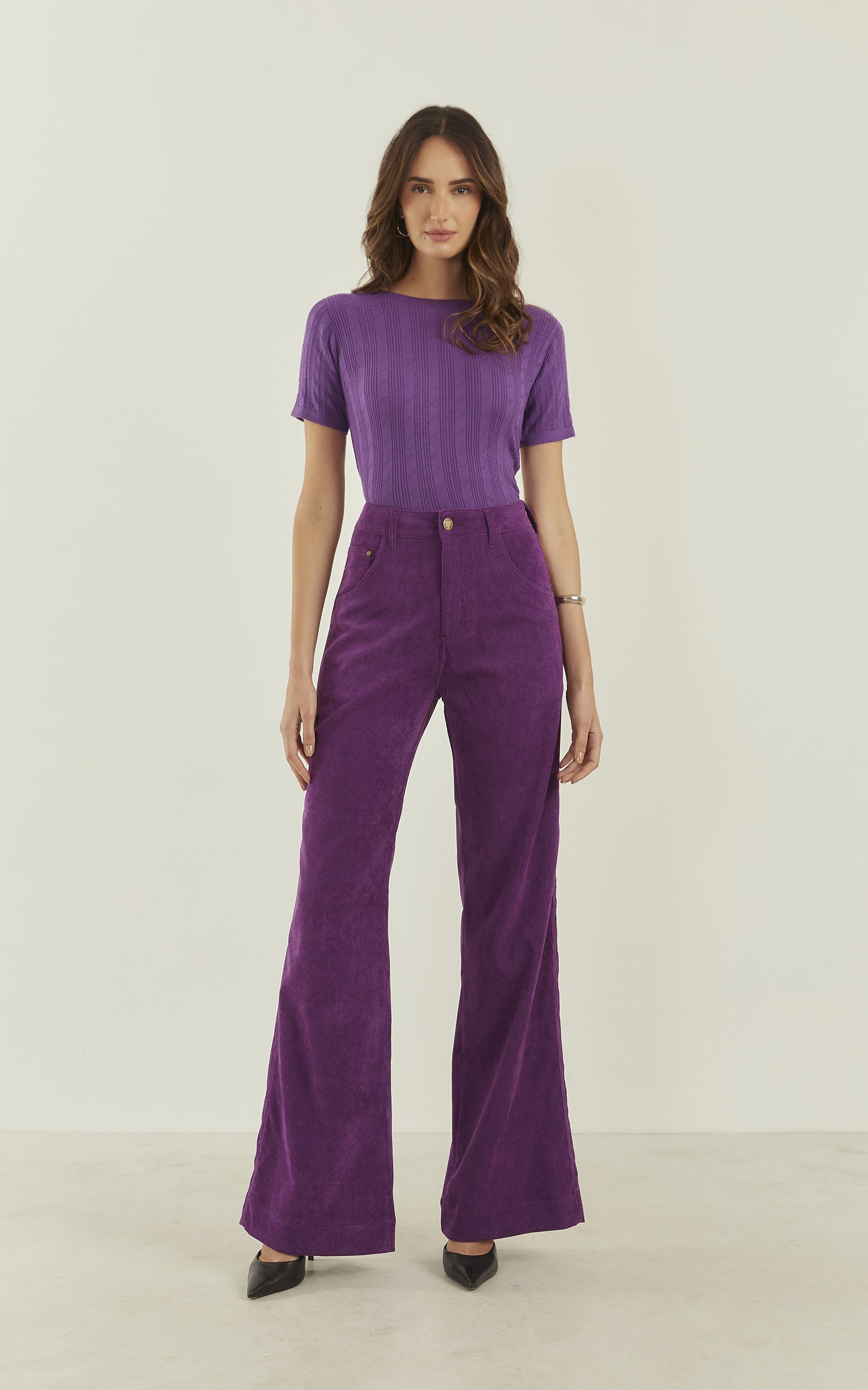 Calça Jade Cotelê Roxo