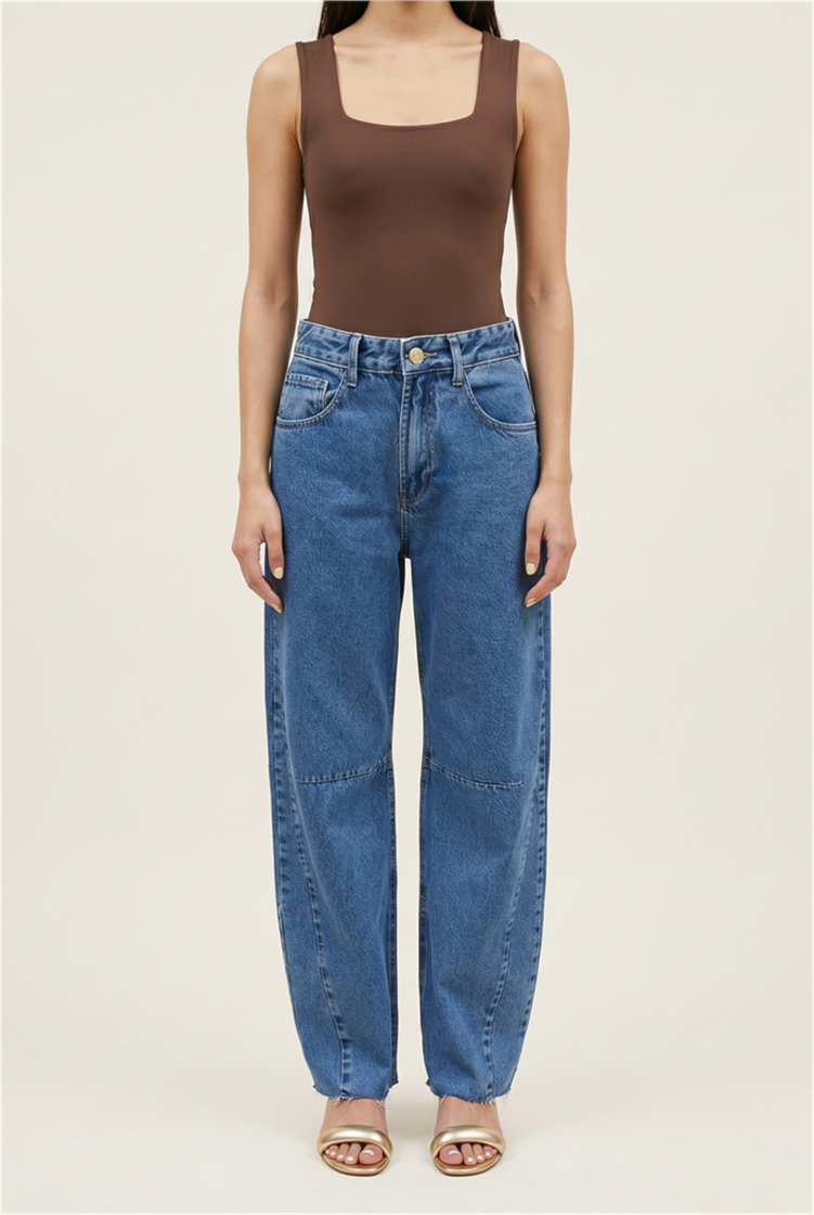 Calca Jeans Barrel Jeans Medio