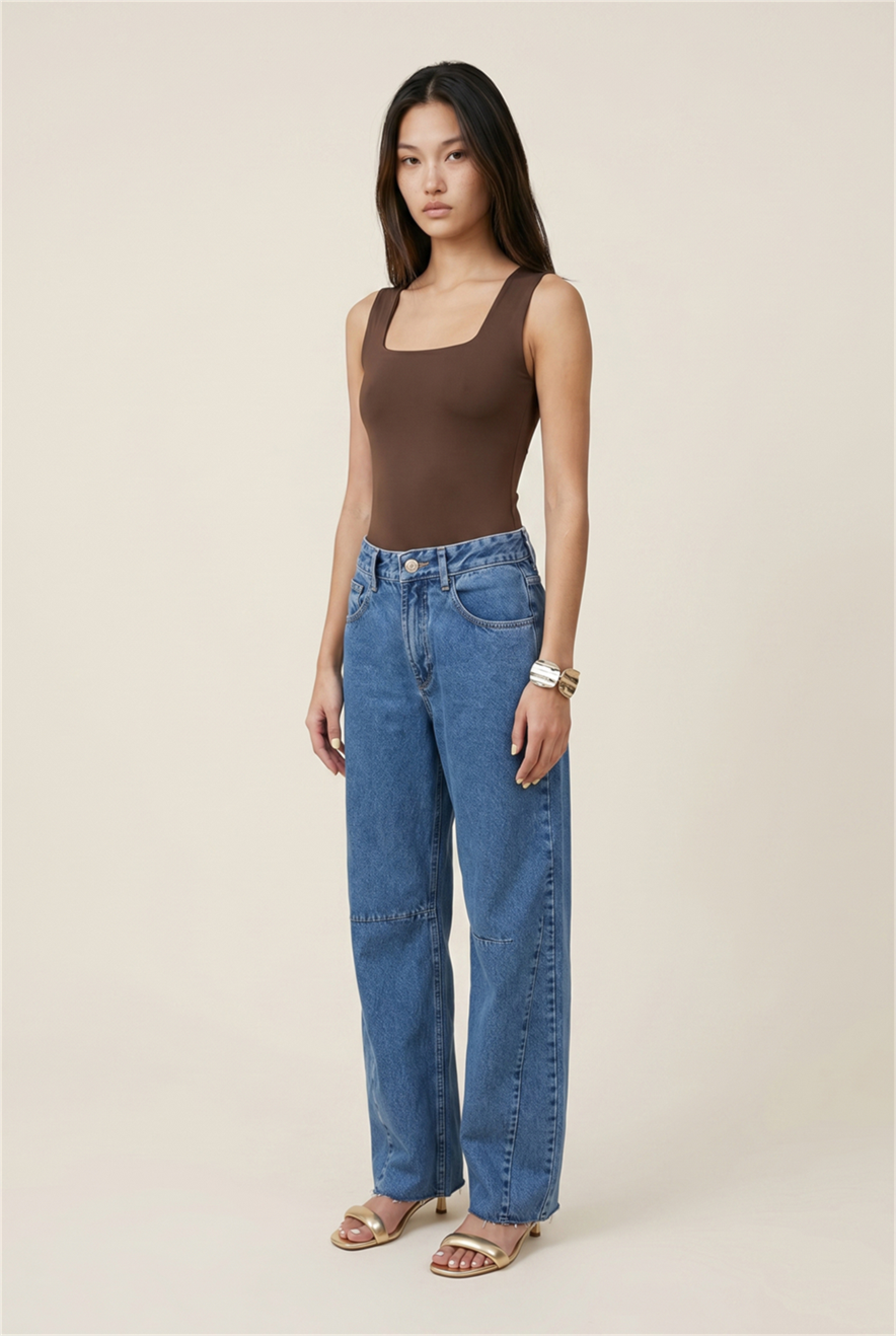 Calca Jeans Barrel Jeans Medio