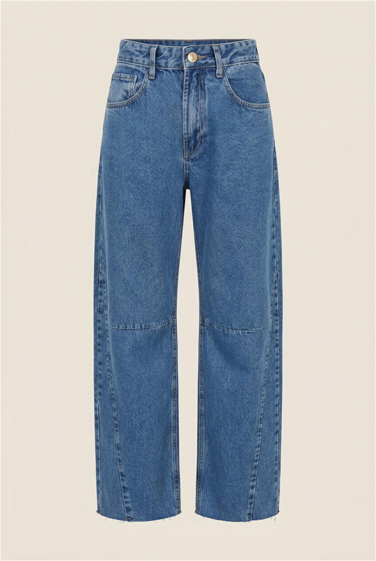 Calca Jeans Barrel Jeans Medio